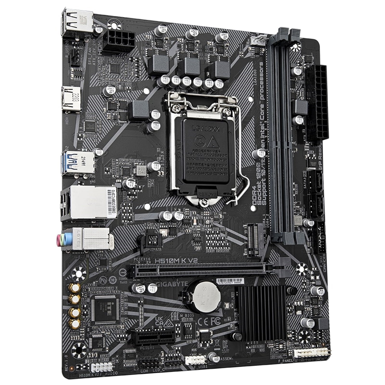 Gigabyte H510M K V2 Ultra Durable Intel 1200 Socket Motherboard, Micro-ATX, 2x DDR4 Slots, 1x M.2 Socket, GbE LAN, 1x HDMI Port