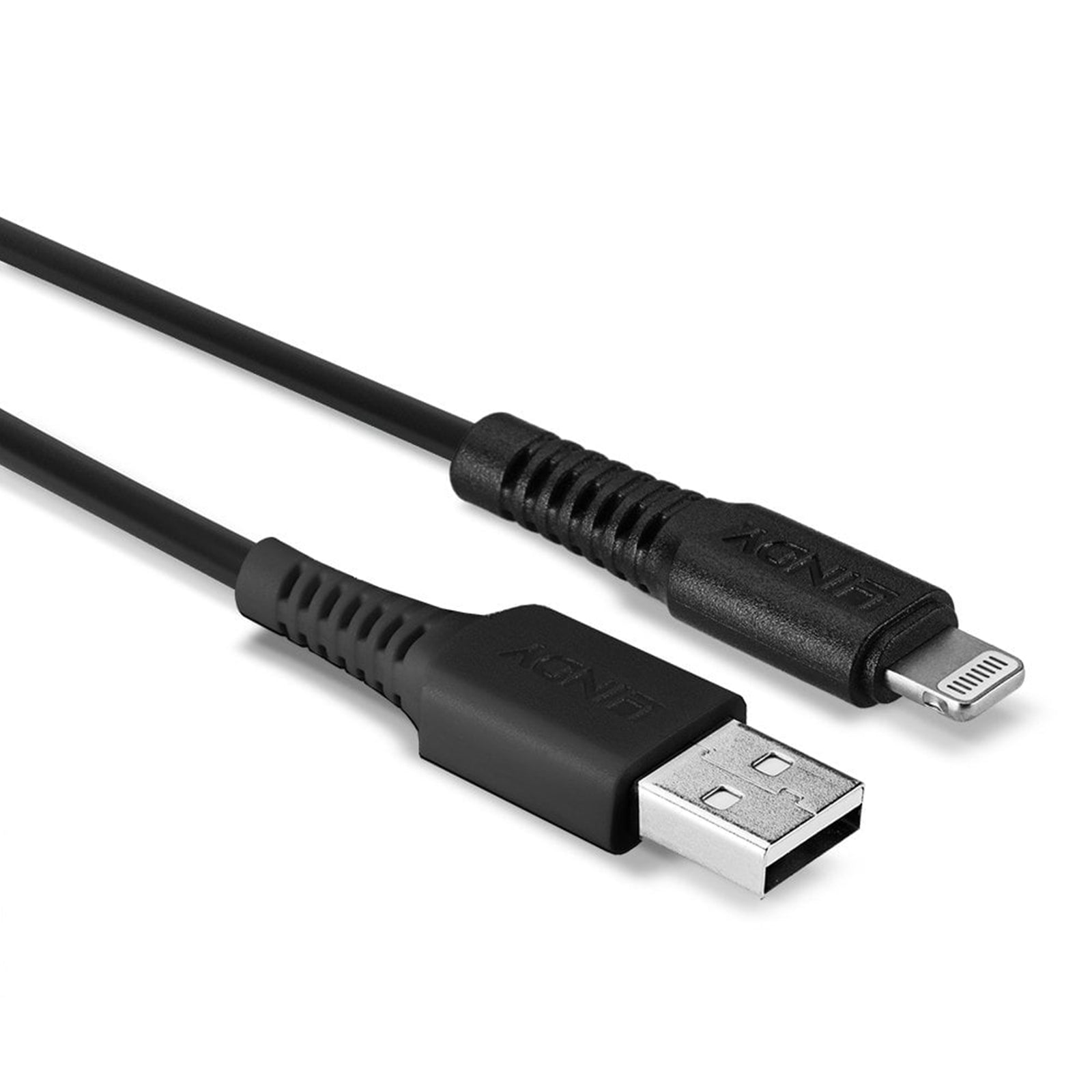 Lindy 31319 0.5m USB-A (M) 2.0 To Lightening (M) MFi Certified 480Mbps Cable - Black