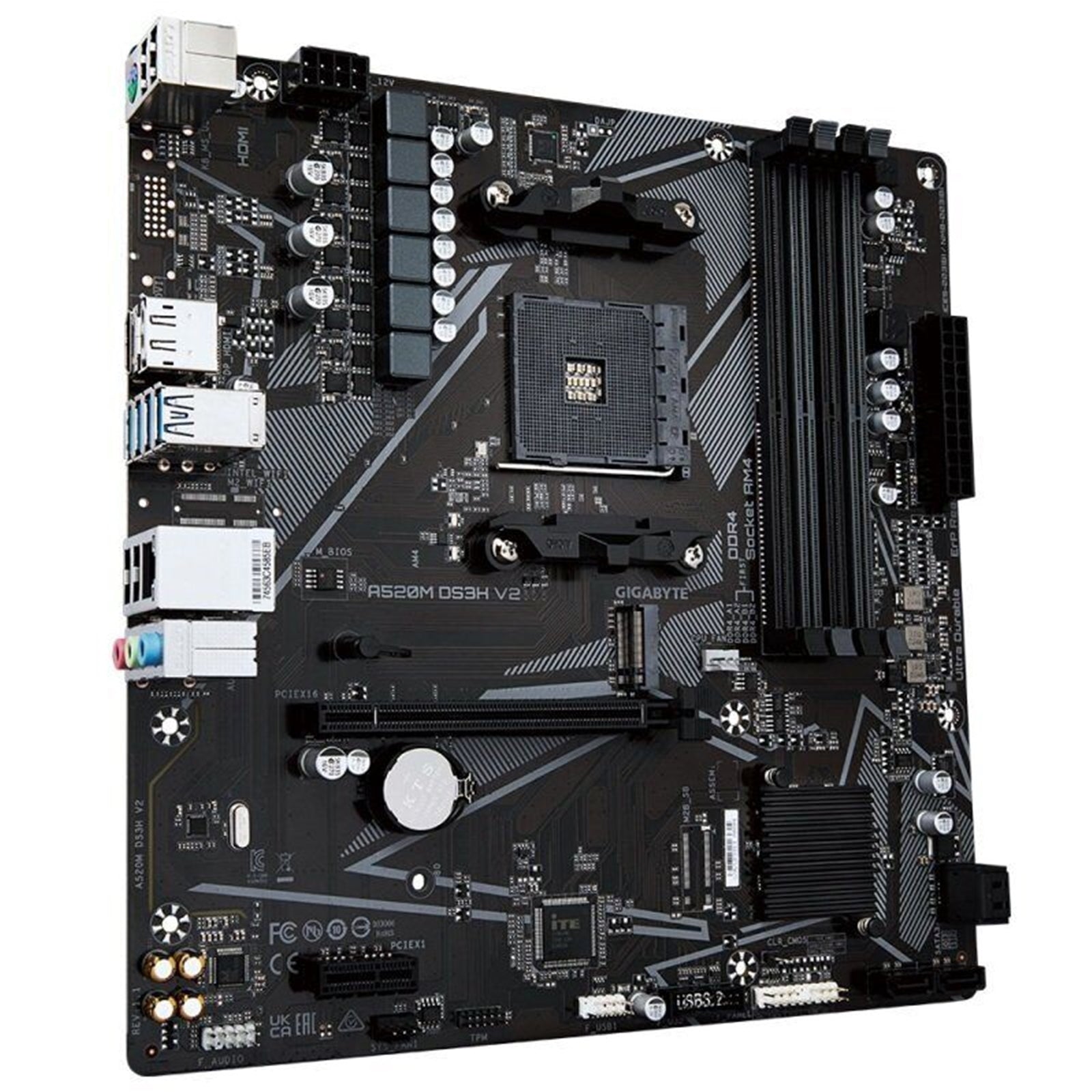 Gigabyte A520M DS3H V2 Ultra Durable AMD AM4 Socket Motherboard, Micro-ATX, 4x DDR4 Slots, 1x M.2 Socket, GbE LAN, 1x DisplayPort / 1x HDMI Port