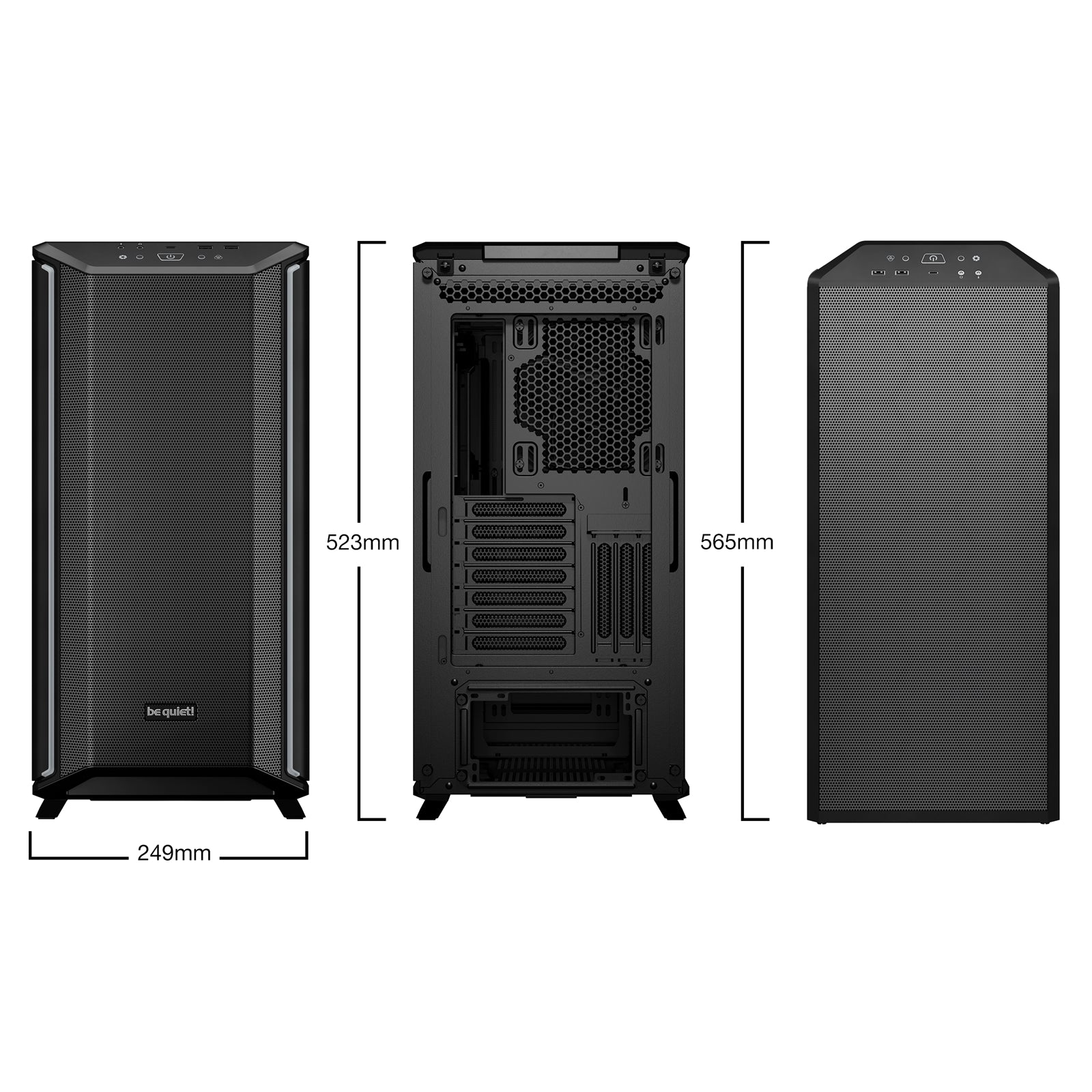 be quiet! Dark Base 701 Full Tower Gaming PC Case, Black, 3 pre-installed Silent Wings 4 140mm PWM high-speed fans, ARGB lighting with integrated ARGB controller, 3-year manufacturer's warranty