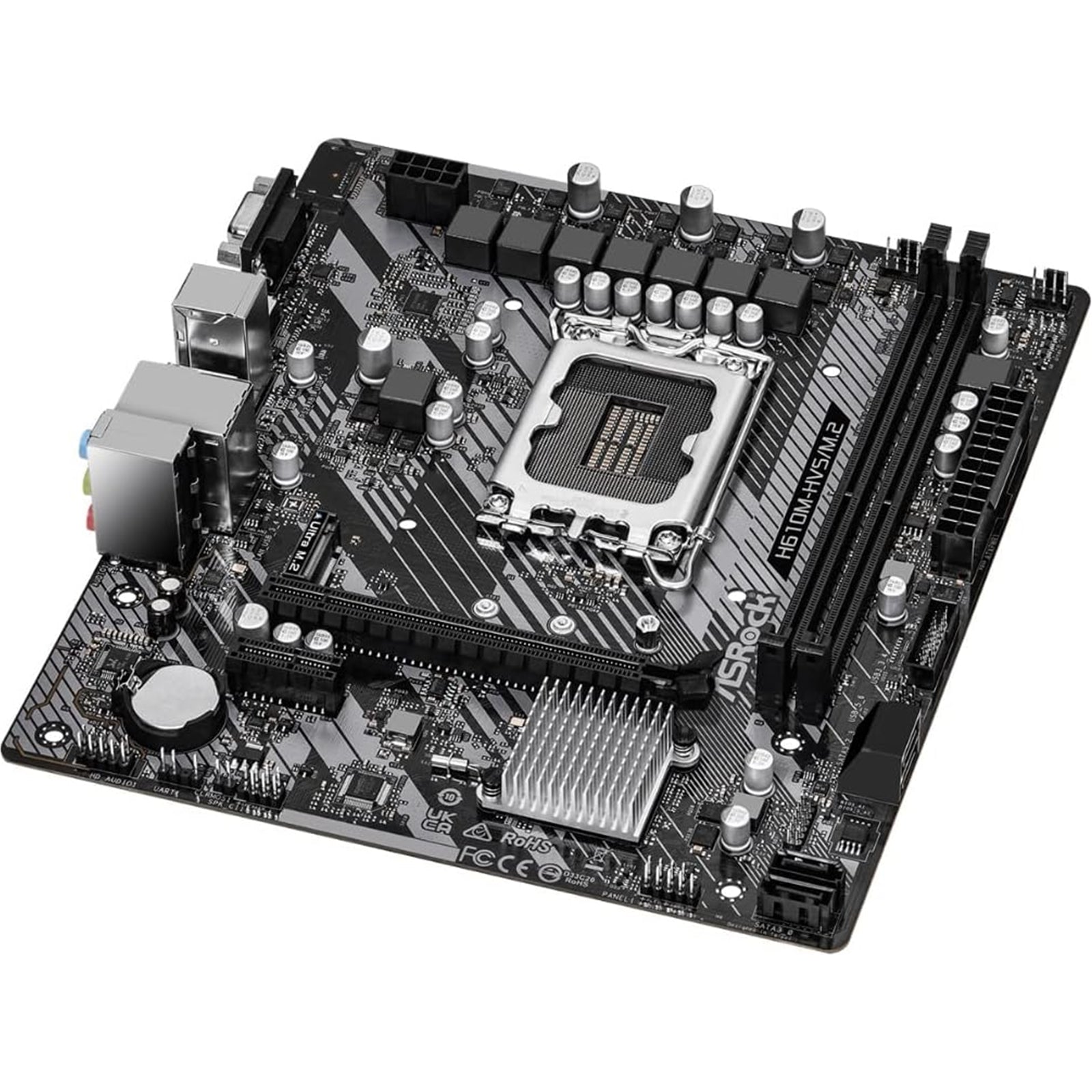 ASRock H610M-HDV/M.2 R2.0 Super Alloy Intel 1700 Socket Motherboard, Micro-ATX, 2x DDR4 Slots, 1x M.2 Socket, GbE LAN, 1x D-Sub / 1x DisplayPort / 1x HDMI Port