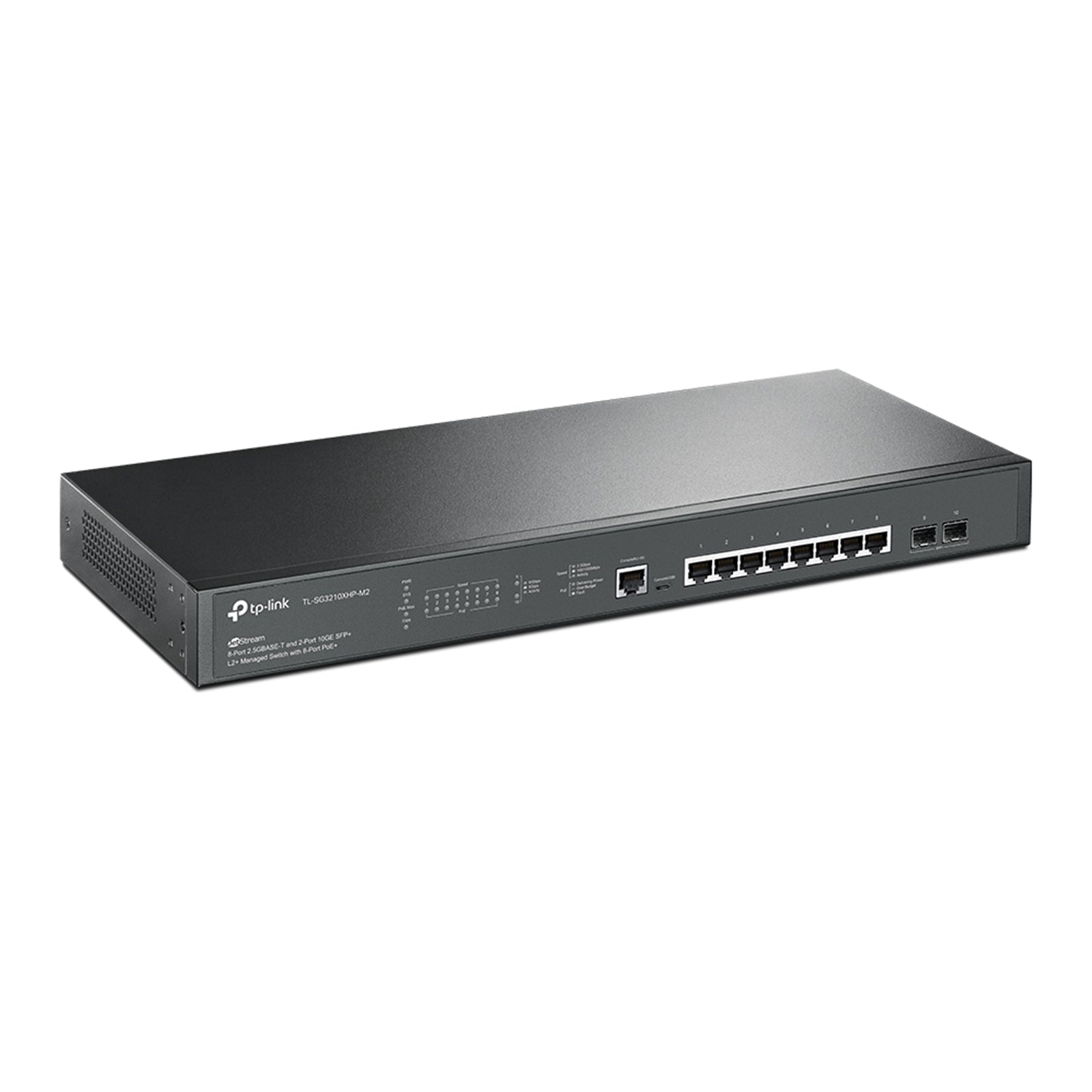 TP-Link JetStream TL-SG3210XHP-M2 8-Port 2.5GBASE-T and 2-Port 10GE SFP+ L2+ Managed Switch with 8-Port PoE+ (240W)