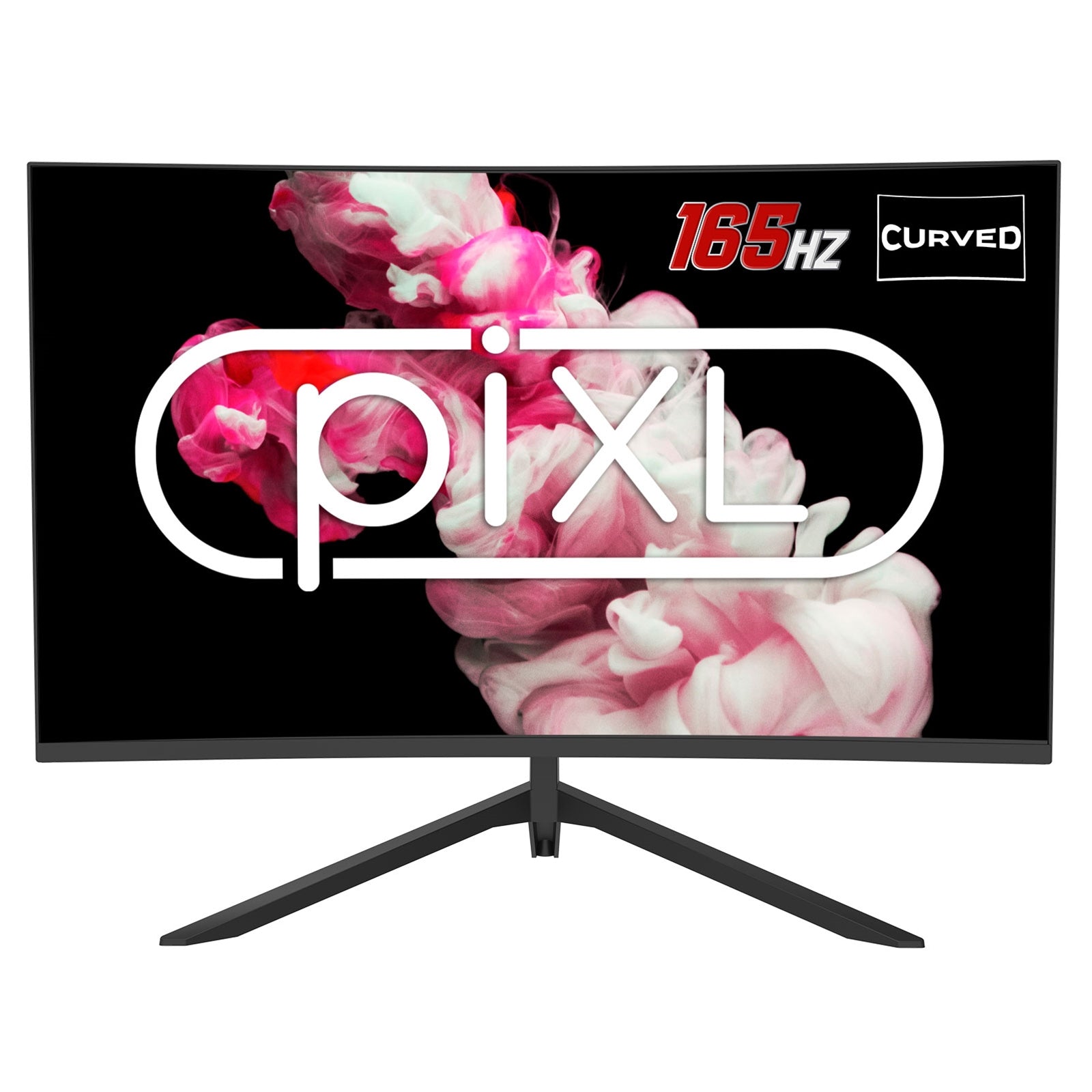 piXL CM27GF6D 27 Inch Curved Frameless Monitor, 165Hz, 6ms Response Time, HDR, Frameless, 1920x1080 Full HD, HDMIx2, Display Port, Black, VESA Mount