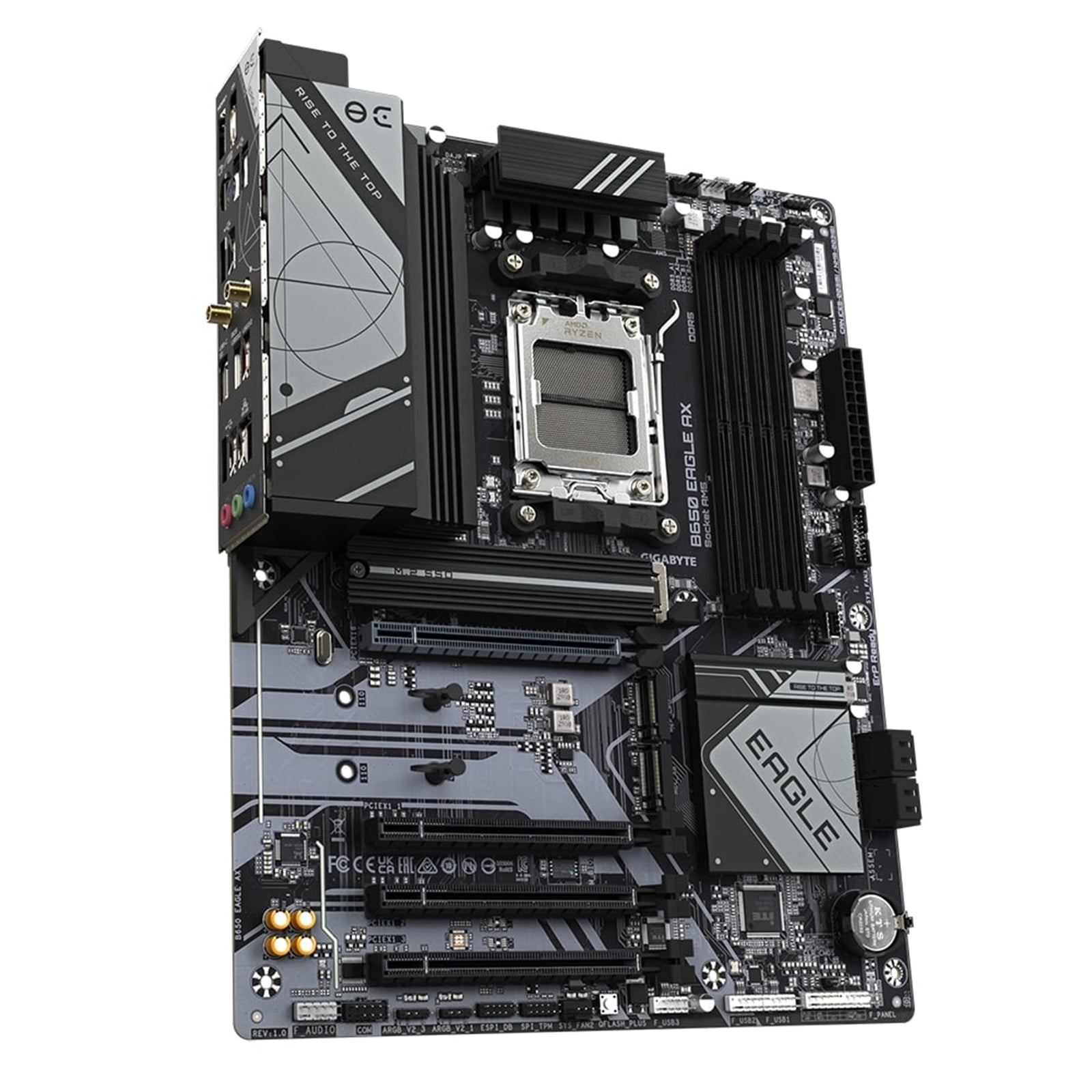 Gigabyte B650 EAGLE AX AMD AM5 Socket Motherboard, ATX, 4x DDR5 Slots, 3x M.2 Sockets, 1x USB-C Port, Fitted I/O Shield, GbE LAN, Wi-Fi 6E, 1x DisplayPort / 1x HDMI Port