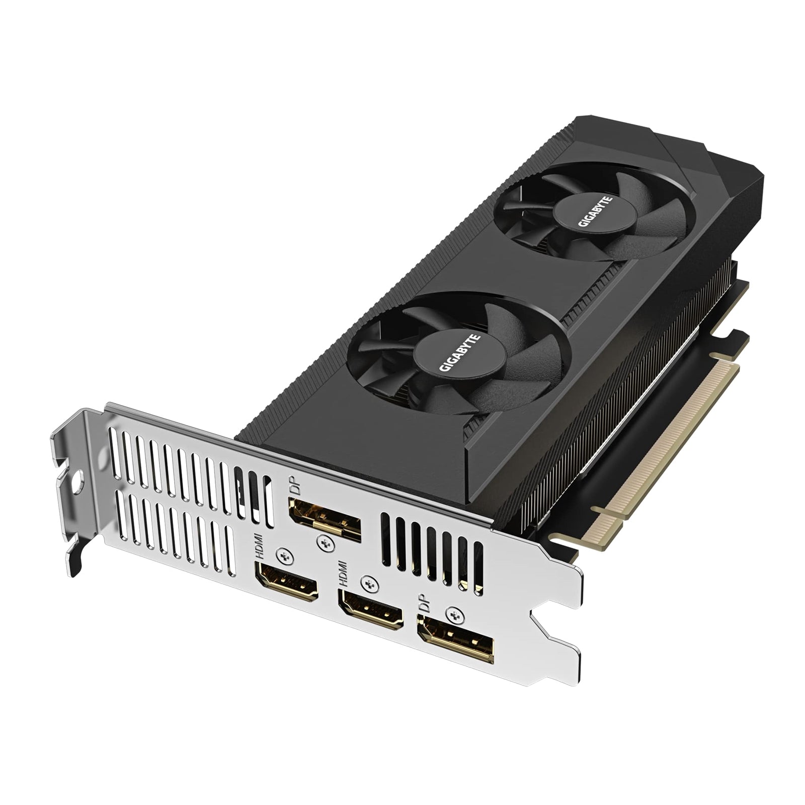 Gigabyte NVIDIA GeForce RTX 3050 OC Low Profile 6G Graphics Card, 6GB GDDR6, 2304 CUDA Cores, 1477 MHz Core Clock, Dual Fan, 2x DisplayPorts / 2x HDMI Ports