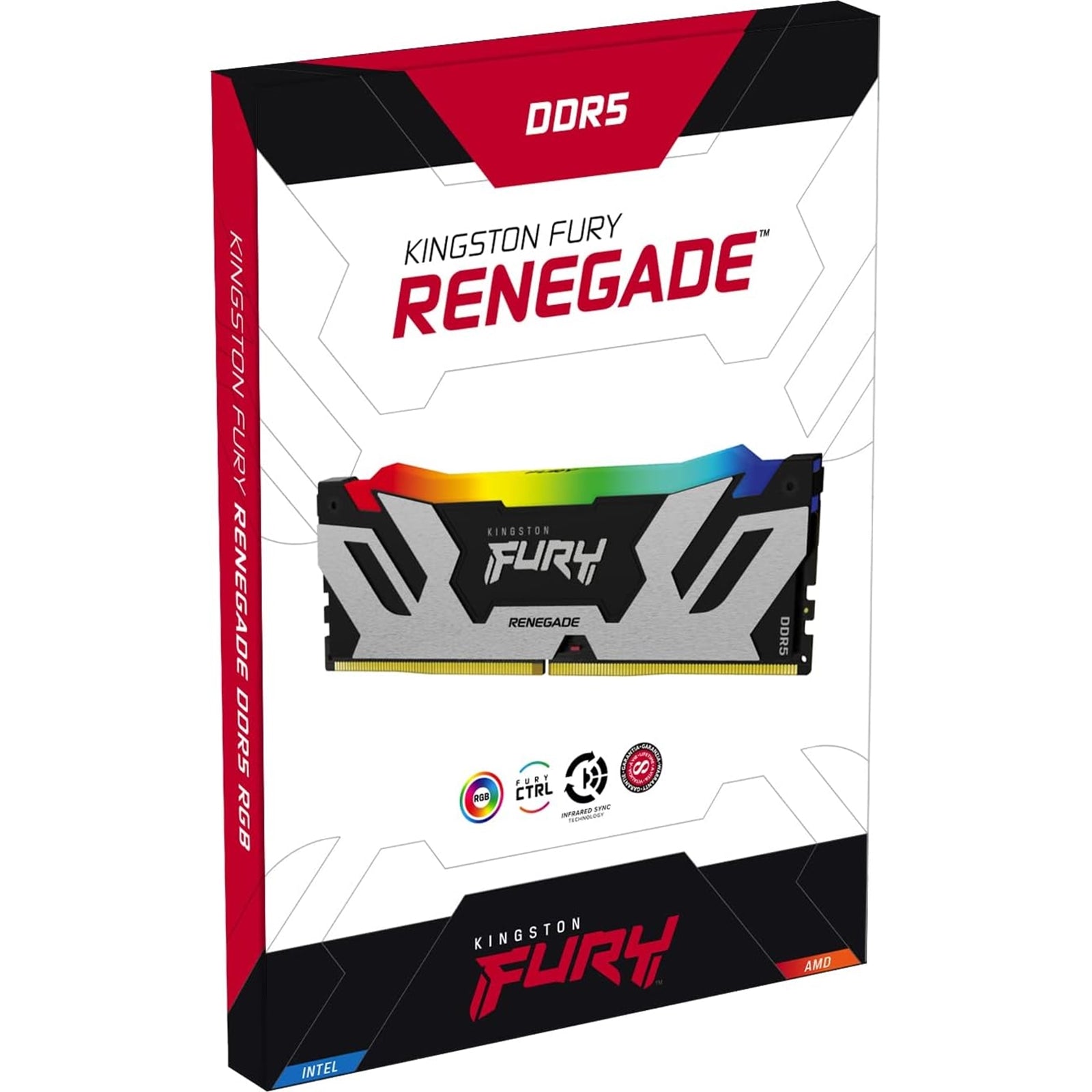 Kingston FURY Renegade RGB KF564C32RSAK2-64 64GB (32GB x2) DDR5 6400MT/s Silver/Black DIMM