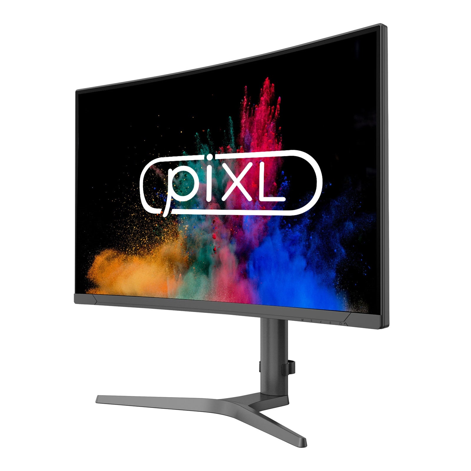 piXL CM27C7 27 Inch Curved Monitor, 165Hz, 1ms, Frameless, Freesync / G-Sync, Full HD, HDMI, Display Port, USB, Black with RGB Lighting, VESA Mount, Height Adjustable