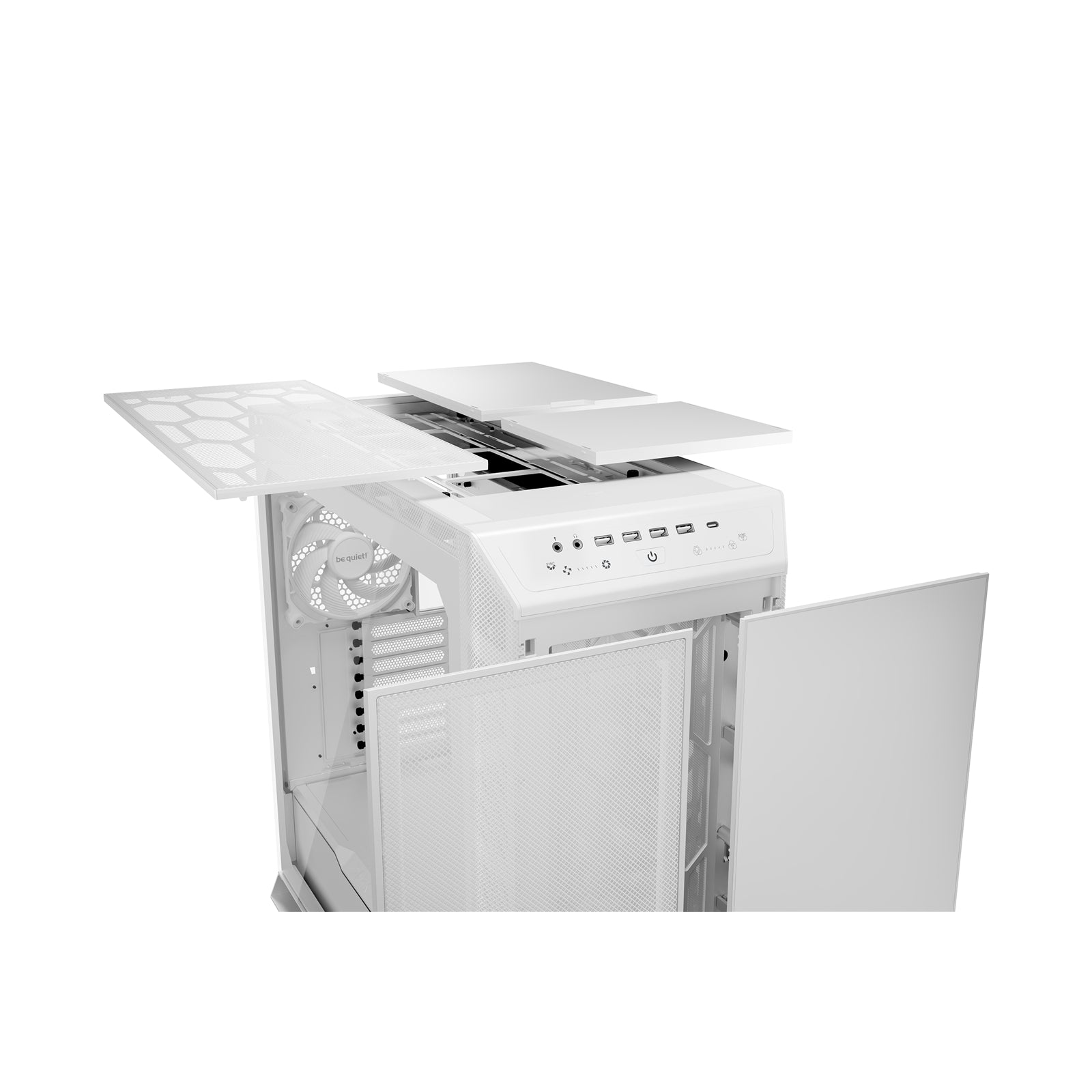 be quiet! Dark Base Pro 901 Full Tower Gaming PC Case, White, 4x USB 3.2 Type A, Interchangeable Top Cover and Front Panel, Touch Sensitive Controller, 3x Silent WIngs 4 PWM Fans, ARGB Lighting