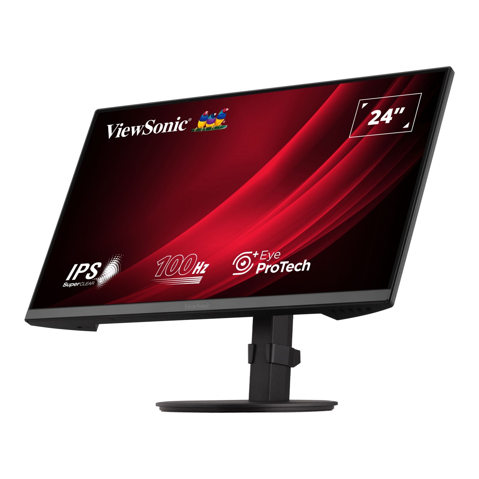 Viewsonic VA2408-HDJ 24 Inch IPS Monitor, Full HD, 100Hz, 5ms, VGA, HDMI, Display Port, Height Adjust, Pivot, Swivel, Int PSU, VESA