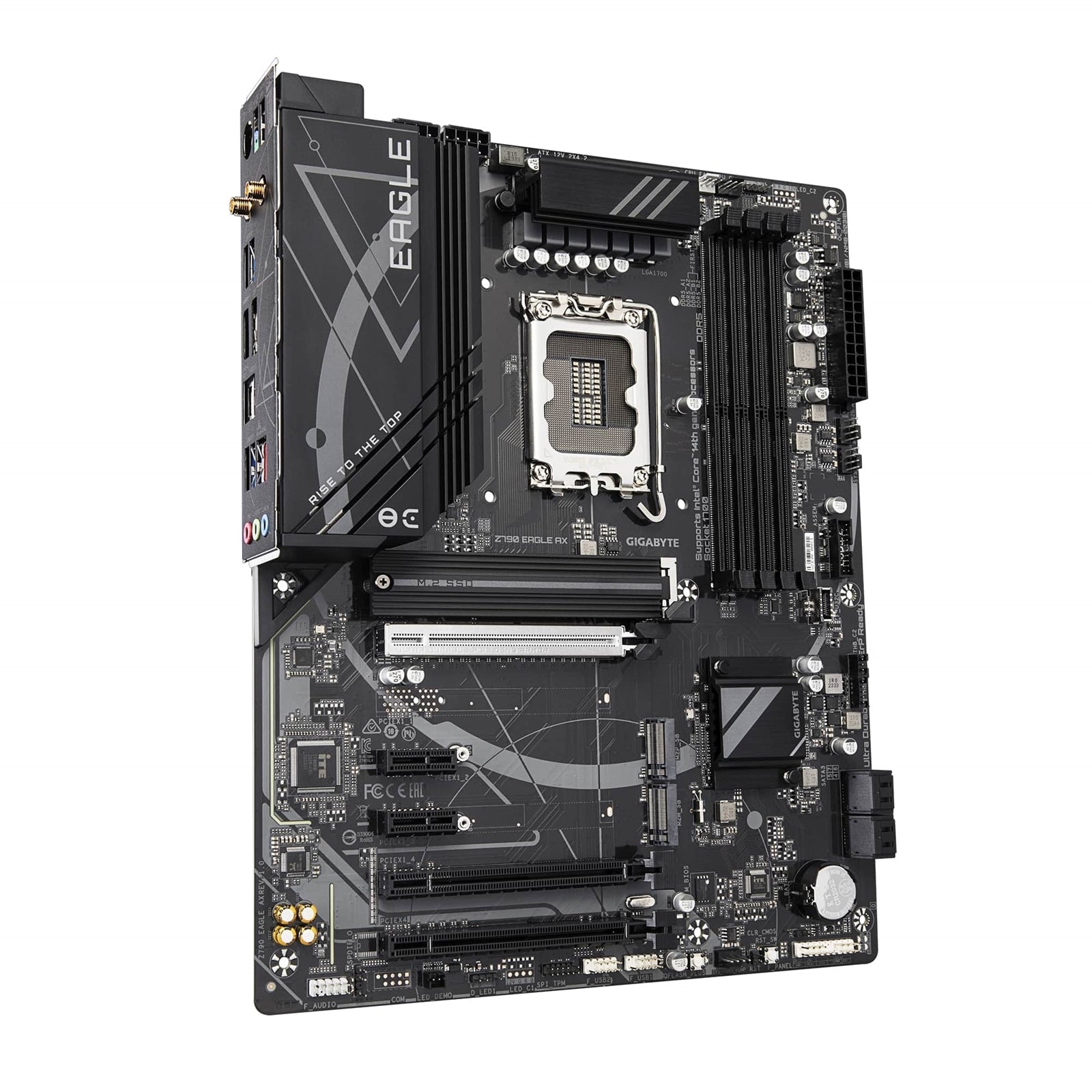 Gigabyte Z790 EAGLE AX Intel 1700 Socket Motherboard, ATX, 4x DDR5 Slots, 3x M.2 Sockets, 2x USB-C Port, Fitted I/O Shield, 2.5GbE LAN, Wi-Fi 6E, 1x DisplayPort / 1x HDMI Port