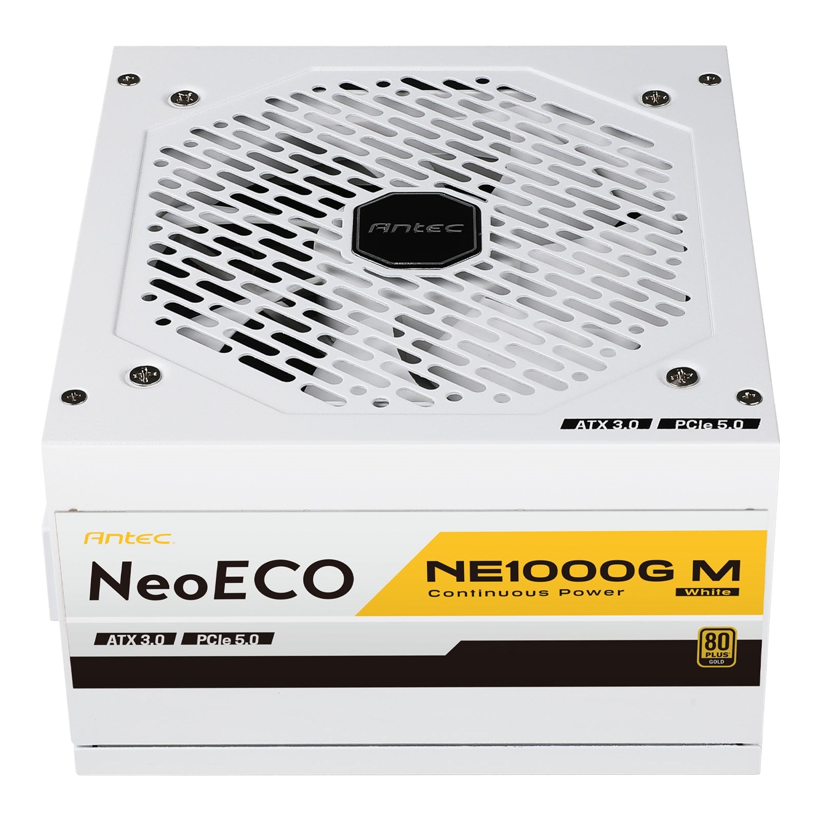 Antec NE1000G M, White, PCIe 5.0 Ready, Fully Modular, 80PLUS Gold, Single Rail, 83A, 120mm FDB Fan, ATX3.0 PSU