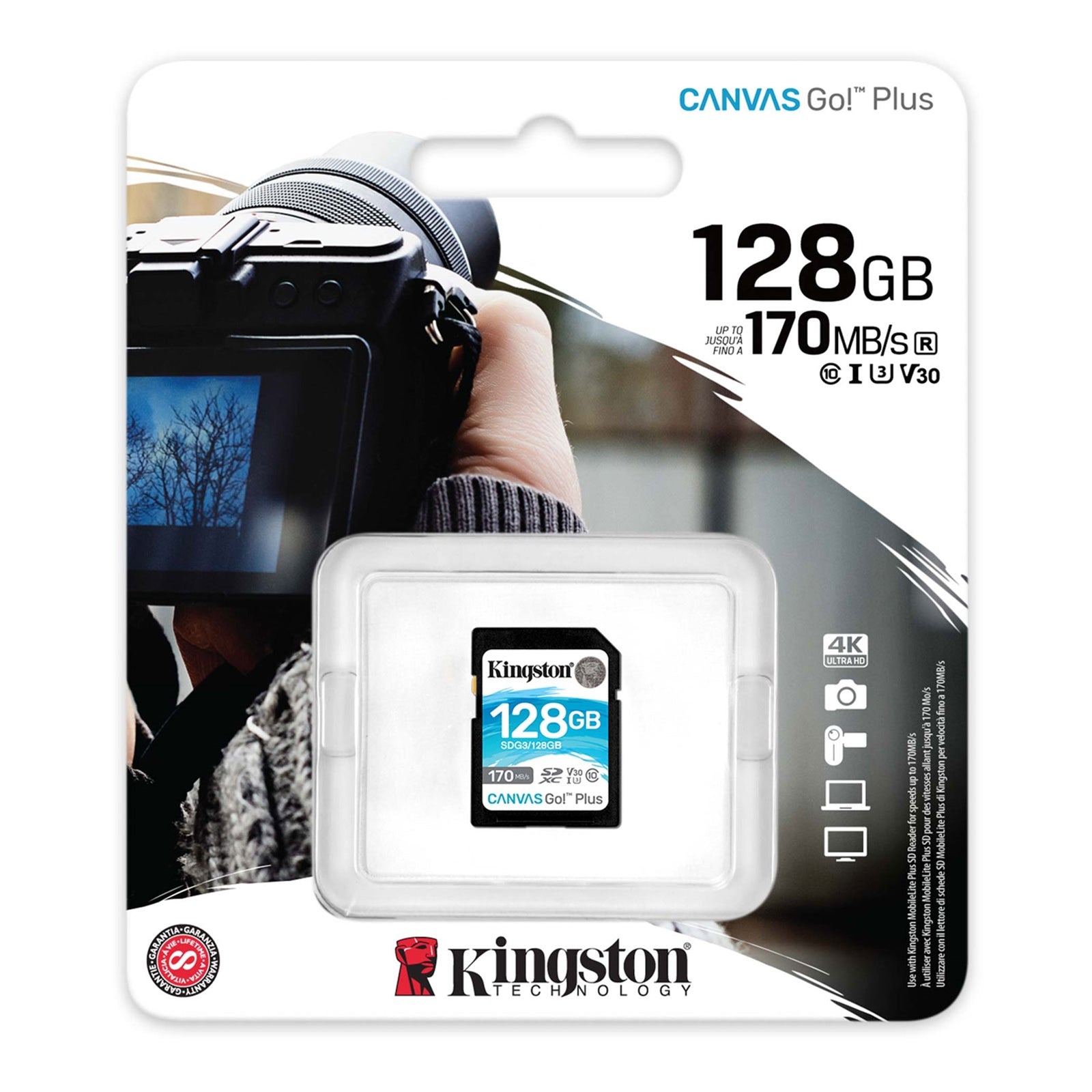 Kingston Canvas Go! Plus SDCG3/128GB 128GB Flash Card, UHS-1 (U3)