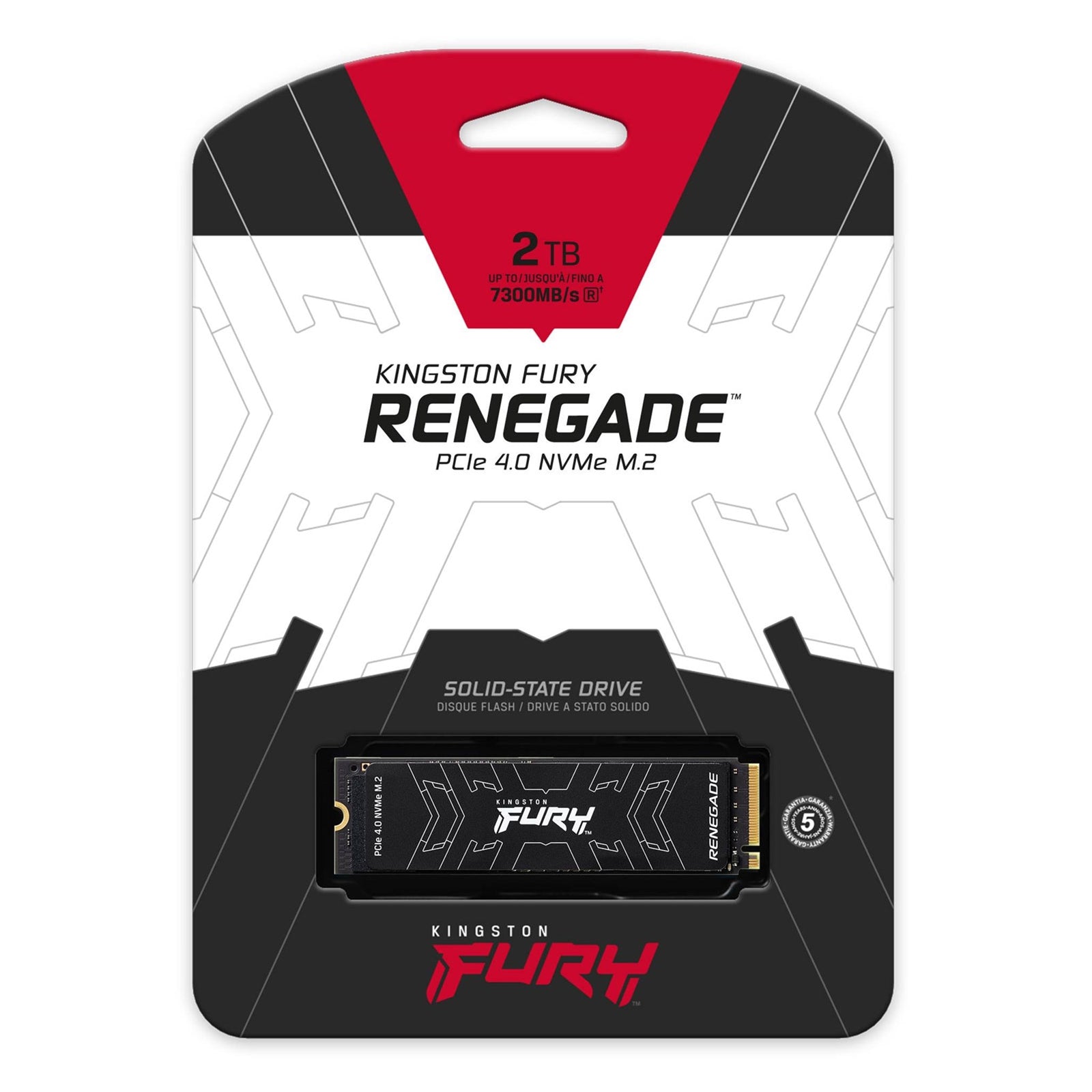 Kingston FURY Renegade (SFYRS/2000G) 2TB NVMe M.2 Interface, PCIe 4.0, 2280 SSD, Read 7300MB/s, Write 7000MB/s, PlayStation 5 Compatible, 5 Year Warranty