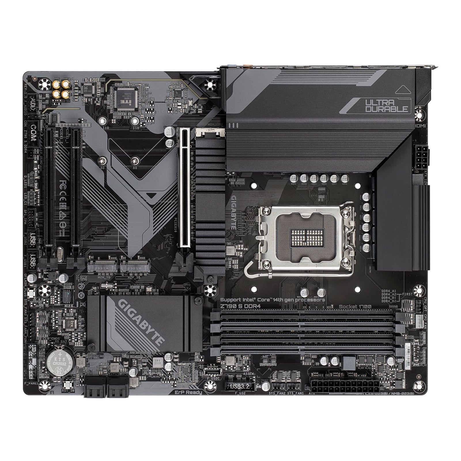 Gigabyte Z790 S DDR4 Ultra Durable Intel 1700 Socket Motherboard, ATX, 4x DDR4 Slots, 3x M.2 Sockets, 1x USB-C Port, Fitted I/O Shield, 2.5GbE LAN, 1x DisplayPort / 1x HDMI Port