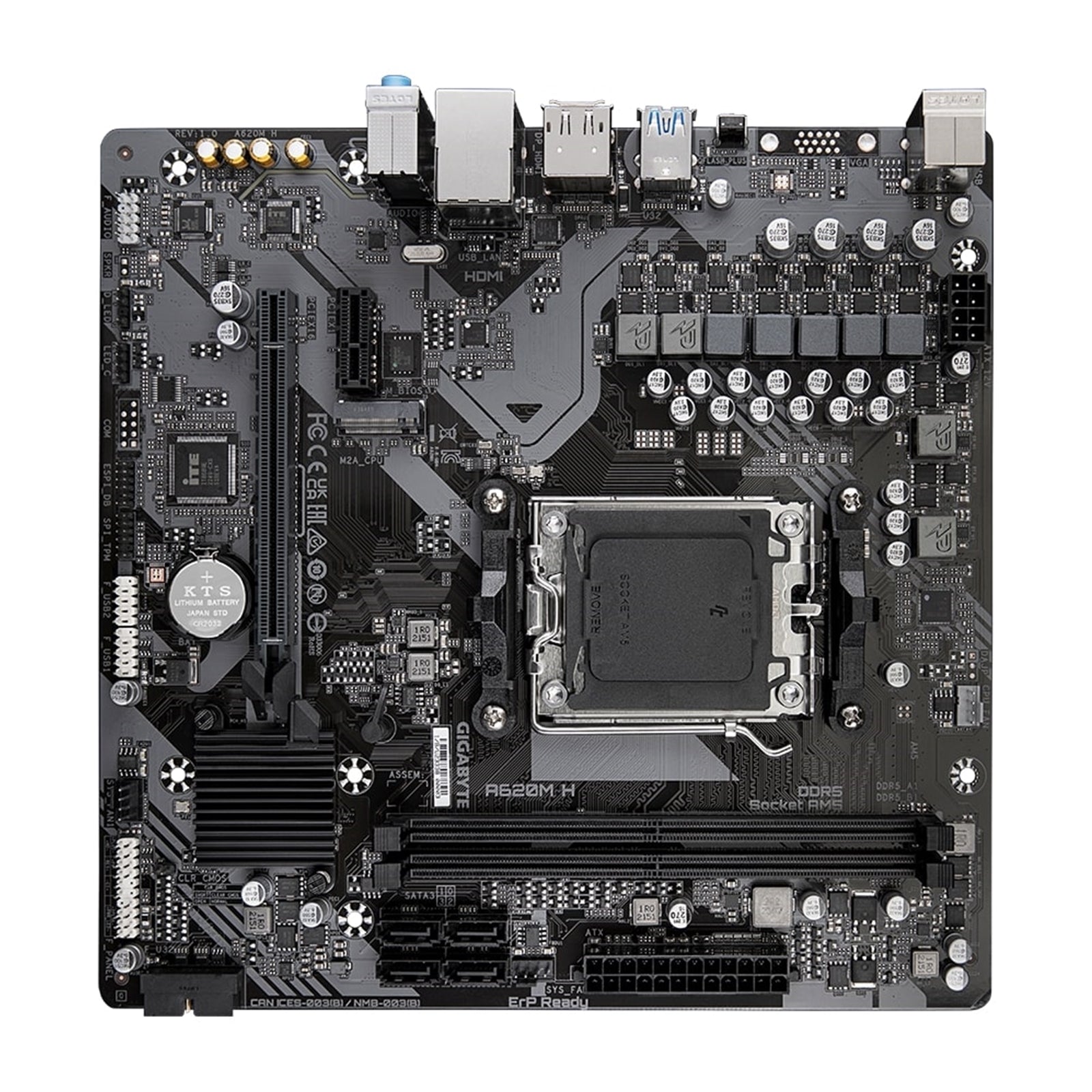 Gigabyte A620M H Ultra Durable AMD AM5 Socket Motherboard, Micro-ATX, 2x DDR5 Slots, 1x M.2 Socket, GbE LAN, 1x DisplayPort / 1x HDMI Port