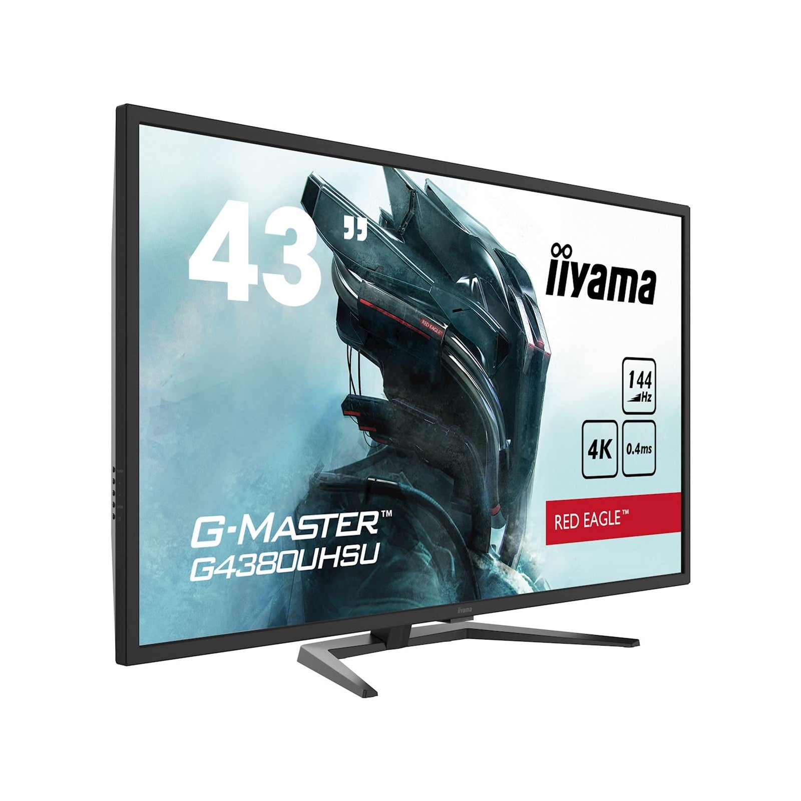 iiyama G-Master G4380UHSU-B1 Red Eagle 43 Inch 4K Gaming Monitor, Black, VA panel, 144hz, 0.4ms, FreeSync, HDMI, DisplayPort, USB Hub, Int PSU, Speakers, VESA