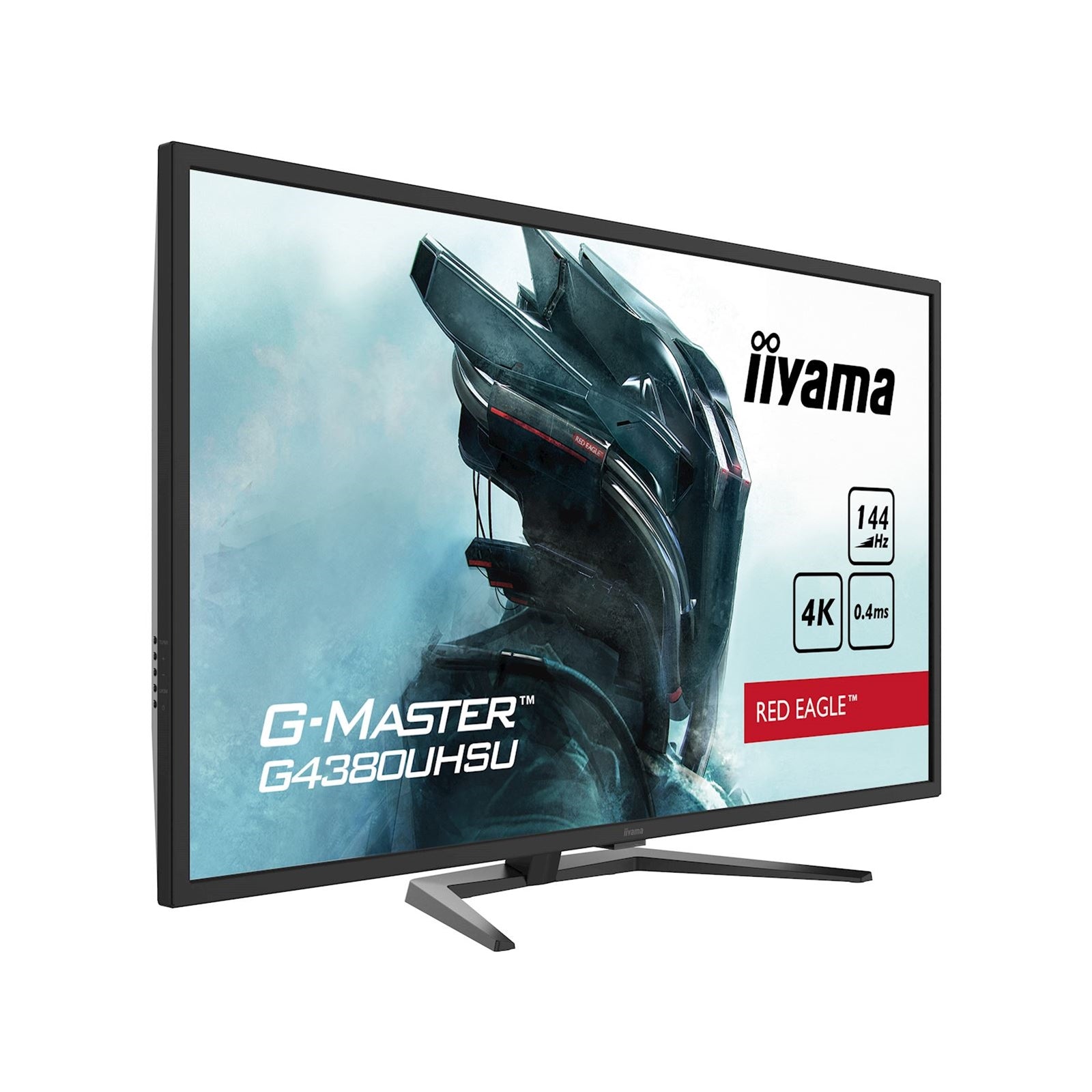 iiyama G-Master G4380UHSU-B1 Red Eagle 43 Inch 4K Gaming Monitor, Black, VA panel, 144hz, 0.4ms, FreeSync, HDMI, DisplayPort, USB Hub, Int PSU, Speakers, VESA