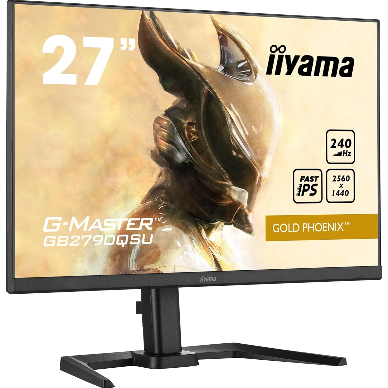 iiyama G-MASTER Gold Phoenix GB2790QSU-B5 27 inch IPS Gaming Monitor, QHD, 1ms, HDMI, DisplayPort, USB Hub, Freesync, 240Hz, Speakers, Black, Internal PSU, VESA, Height Adjustable