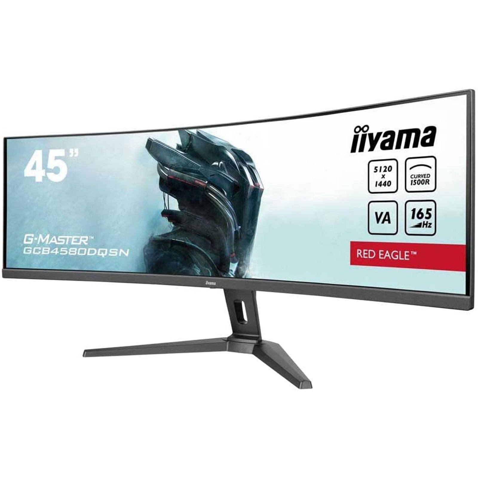 iiyama G-Master Red Eagle 44.5 Inch DQHD UltraWide Curved Gaming Monitor, VA, 165Hz, 0.8ms, Freesync, HDMI, Displayport, USB-C Hub, KVM Switch, Dock, Speakers, Height Adjust, VESA