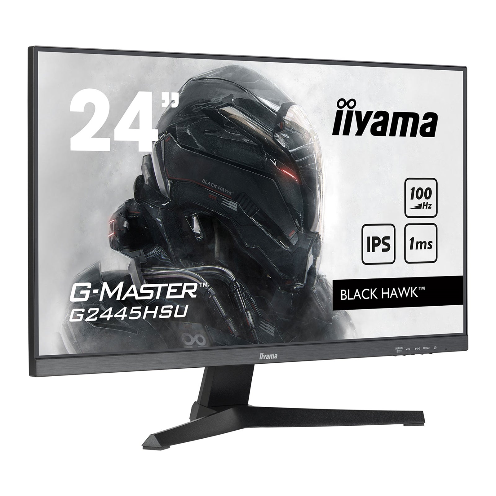 iiyama G-MASTER GB2445HSU-B1 24 inch IPS Monitor, Full HD, 1ms, HDMI, DisplayPort, USB Hubx2, Freesync, 100Hz, Speakers, Black, Internal PSU, VESA, Height Adjustable, Swivel