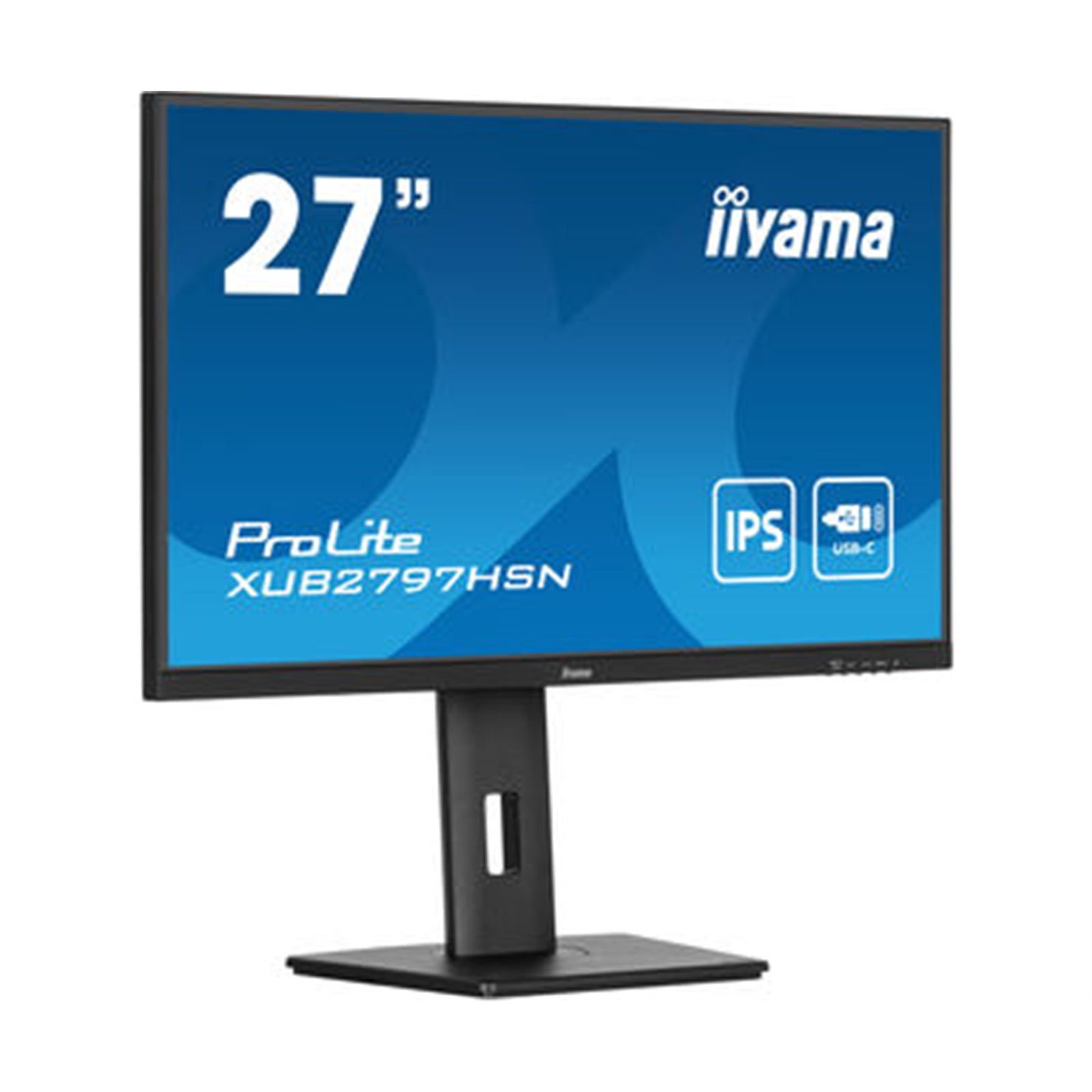 iiyama ProLite XUB2797HSN-B1 27 Inch Full HD IPS Monitor, Matte Black, USB-C Dock, RJ45, 100 Hz, 1x HDMI, 1x DisplayPort, 4x USB Hub, Speakers, Height Adjust, Pivot, VESA