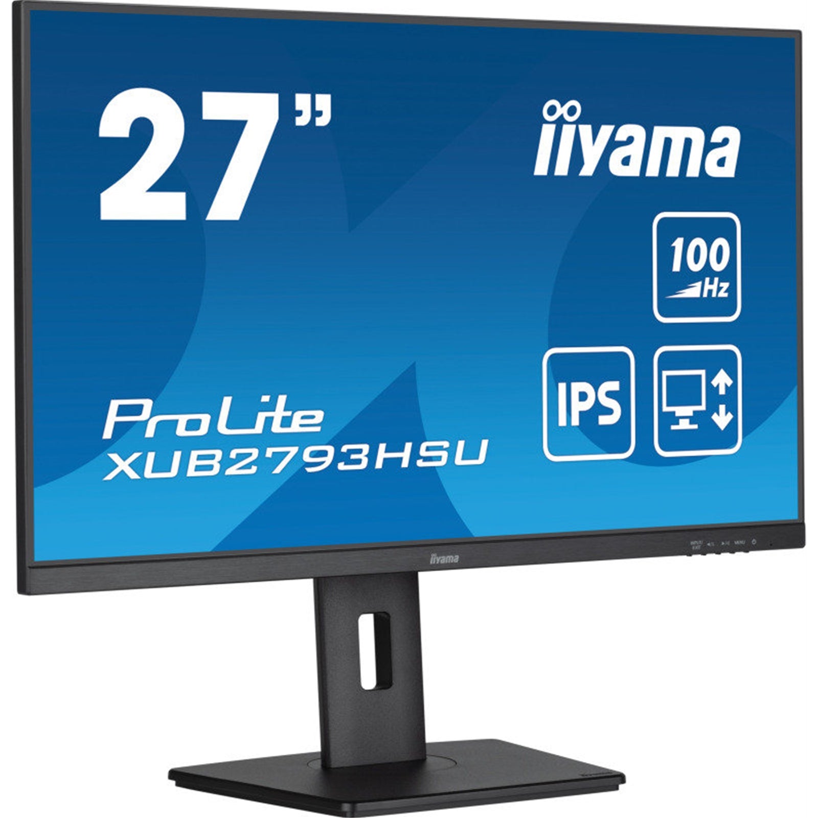 iiyama Prolite XU2793HS-B 27 inch IPS Monitor, Full HD, 1ms, HDMI, DisplayPort, 100Hz, Speakers, Black, Internal PSU, VESA