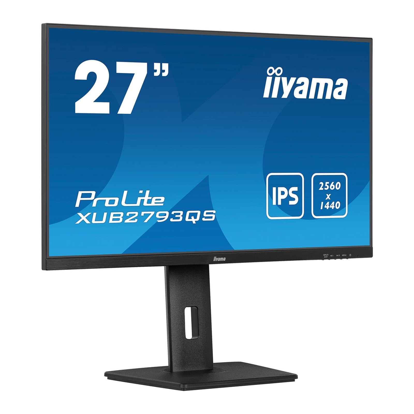 iiyama Prolite XU2793QS-B6 27 inch IPS Monitor, WQHD, 1ms, HDMI, DisplayPort, 100Hz, Speakers, Black, Internal PSU, VESA