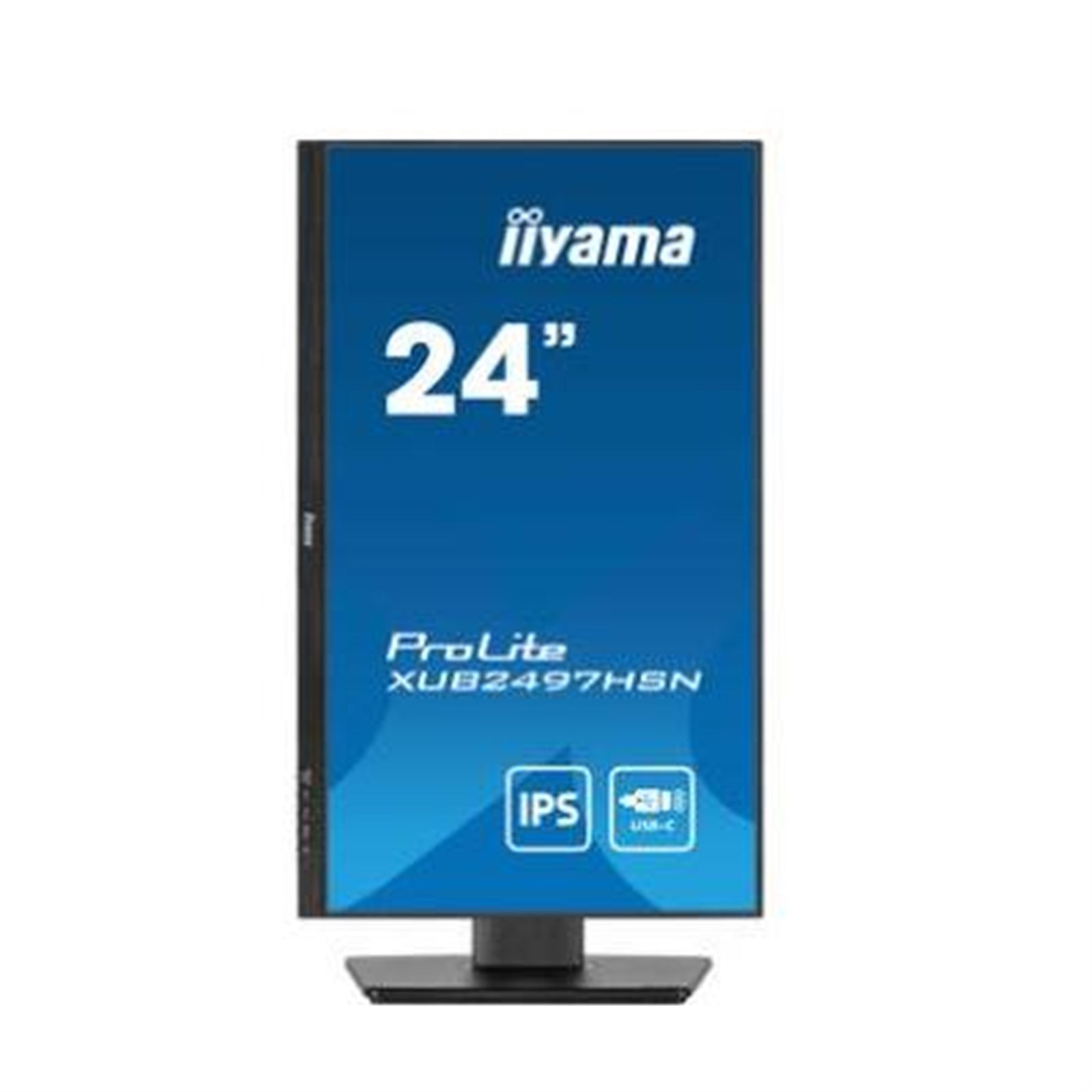 iiyama Prolite XUB2497HSN-B1 24 inch IPS Monitor, USB-C Dock, RJ45(LAN), Full HD, 1ms, HDMI, DisplayPort, USB-Hub, USB-C, 100Hz, Speakers, Black, Internal PSU, VESA, Height Adjust, Pivot