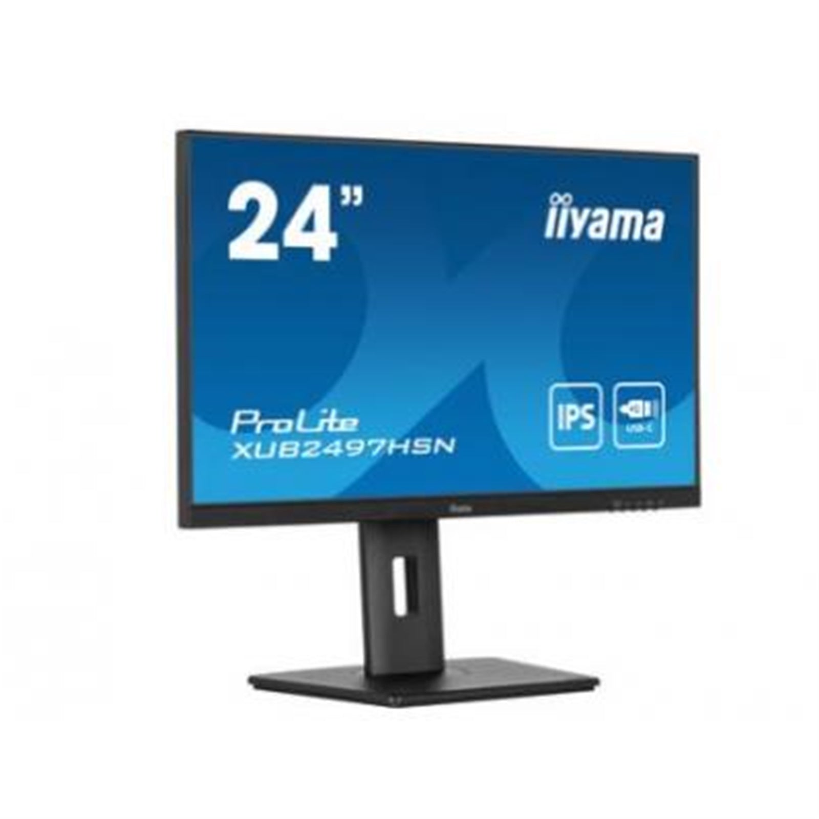 iiyama Prolite XUB2497HSN-B1 24 inch IPS Monitor, USB-C Dock, RJ45(LAN), Full HD, 1ms, HDMI, DisplayPort, USB-Hub, USB-C, 100Hz, Speakers, Black, Internal PSU, VESA, Height Adjust, Pivot