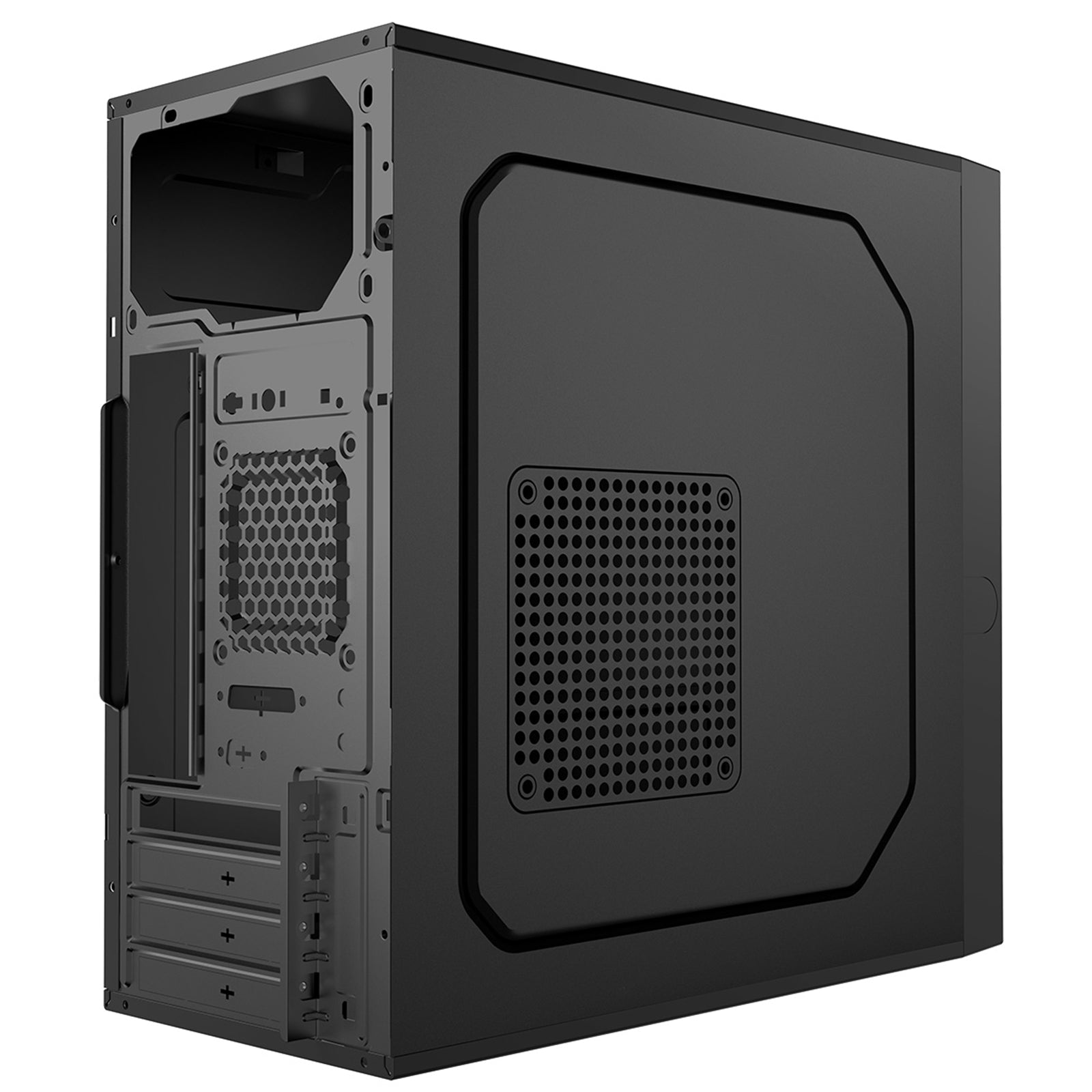 CiT Work Micro-ATX PC Case with USB 3.0, HD Audio, and Efficient Cooling. Compact Steel Design for Home and Office Builds