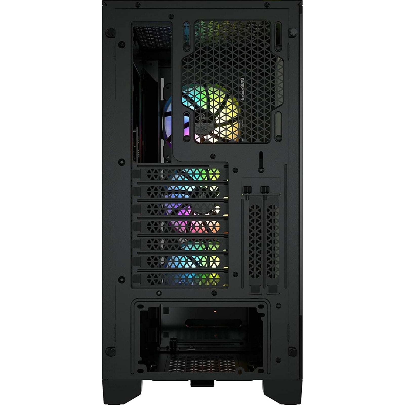 Corsair iCUE 4000X RGB Gaming Case w/ Tempered Glass Window, E-ATX, 3 x AirGuide RGB Fans, Lighting Node CORE included, USB-C, Black