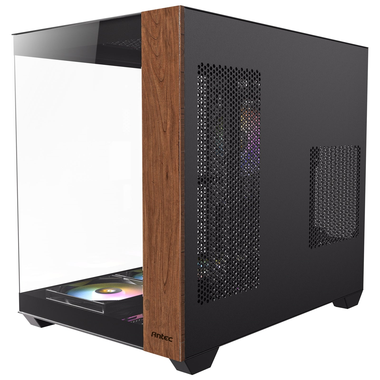 Antec CX800 Wood ARGB Mid-Tower PC Case - 270' Panoramic View, Tempered Glass, 9 Fan Positions, USB Type-C