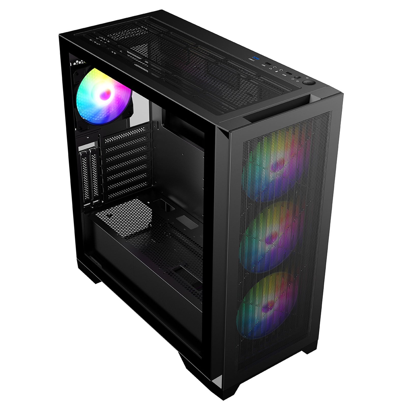 CRONUS Phanes Gaming PC Case, Full Tower with Tempered Glass, ARGB Lighting, Enhanced Connectivity, and Superior Airflow, ATX, Micro ATX, Mini-ITX, and E-ATX