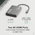 Plugable USBC-6950M Portable USB-C to Dual 4K DisplayLink Certified HDMI Adapter