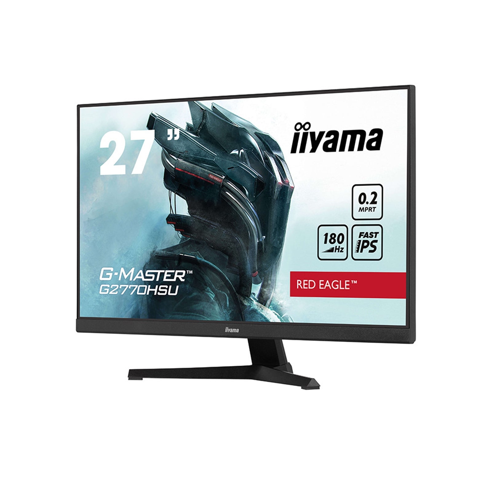 iiyama G-Master GB2770HSU-B6 Red Eagle 27 Inch Monitor Gaming Monitor, Black, Ultra Slim Bezel, Fast IPS IGZO, 180Hz, 0.2ms, FreeSync, HDMI, Display Port, USB Hub, Height Adjustable, Pivot, VESA