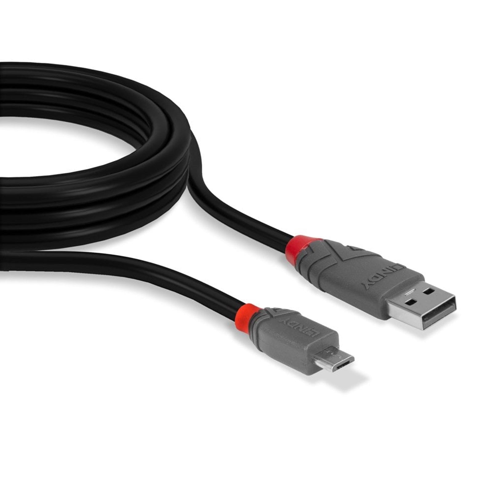 Lindy 36730 0.2m USB 2.0 Type A to Micro-B Cable, Anthra Line