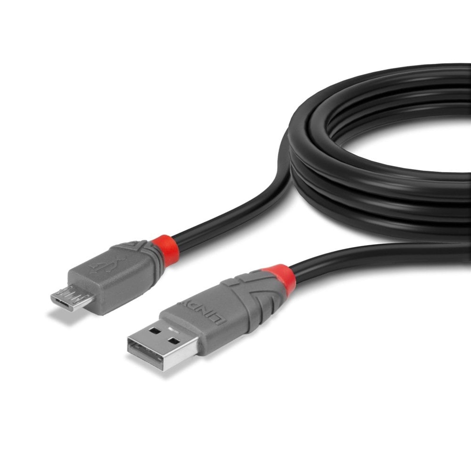 Lindy 36730 0.2m USB 2.0 Type A to Micro-B Cable, Anthra Line