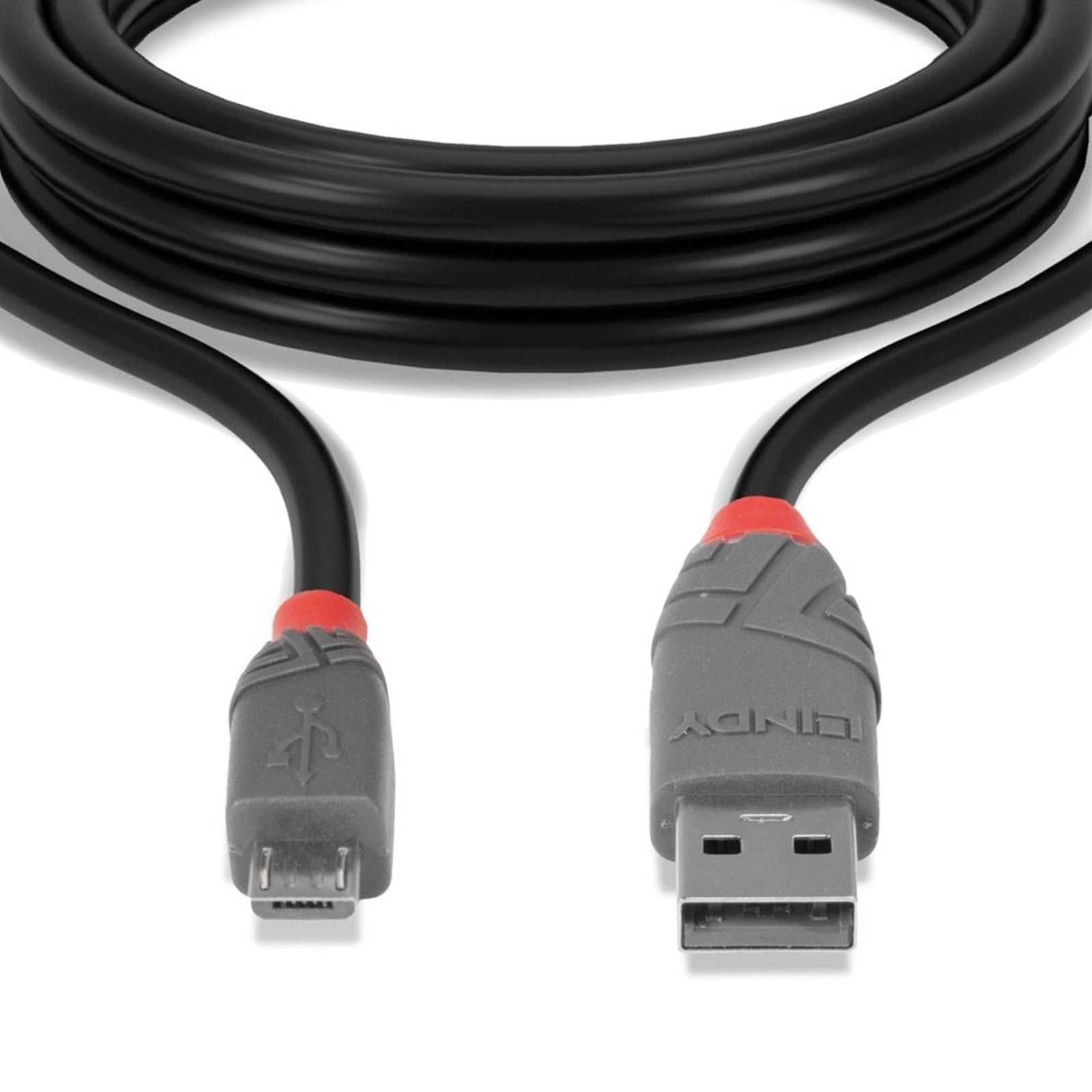 Lindy 36731 0.5m USB 2.0 Type A to Micro-B Cable, Anthra Line