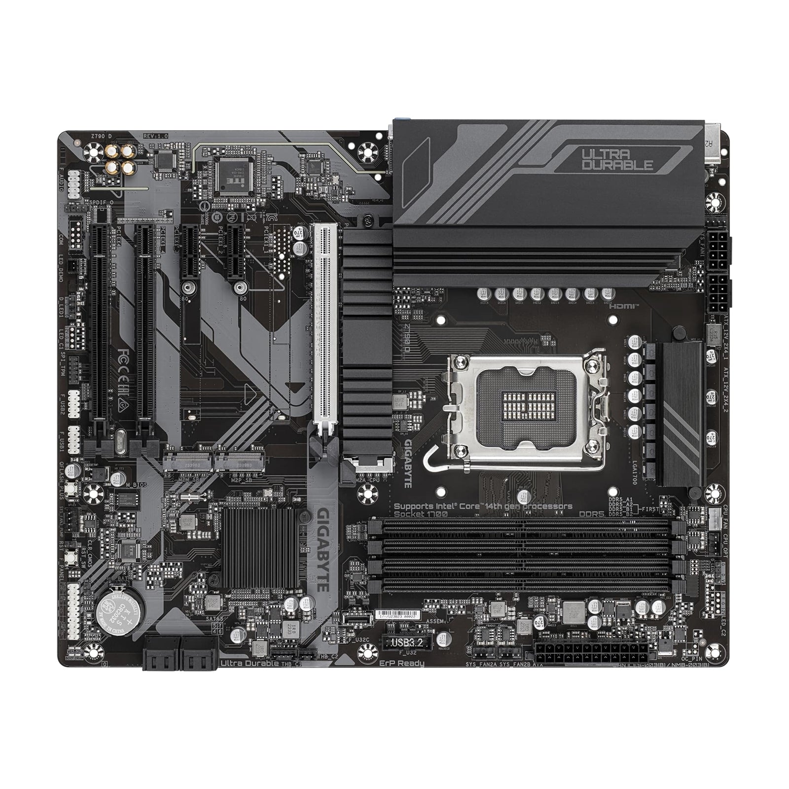 Gigabyte Z790 D Ultra Durable Intel 1700 Socket Motherboard, ATX, 4x DDR5 Slots, 3x M.2 Sockets, 2x USB-C Port, 2.5GbE LAN, 1x DisplayPort / 1x HDMI Port