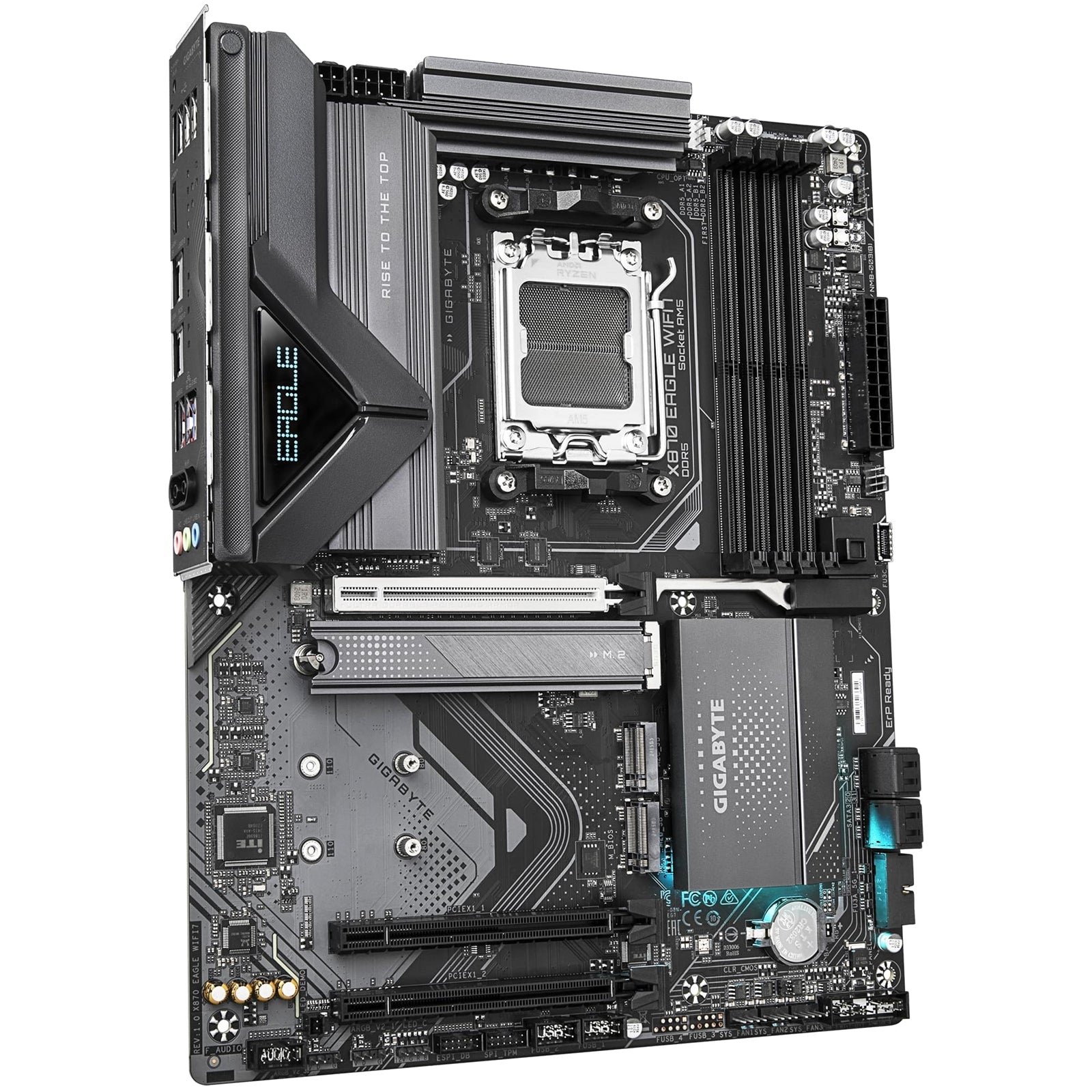 Gigabyte X870 EAGLE WIFI7 AMD AM5 Socket Motherboard, ATX, 4x DDR5 Slots, 3x M.2 Sockets, 3x USB-C Port, Fitted I/O Shield, 2.5GbE LAN, Wi-Fi 7, 1x HDMI Port / 2x USB-C (USB4)