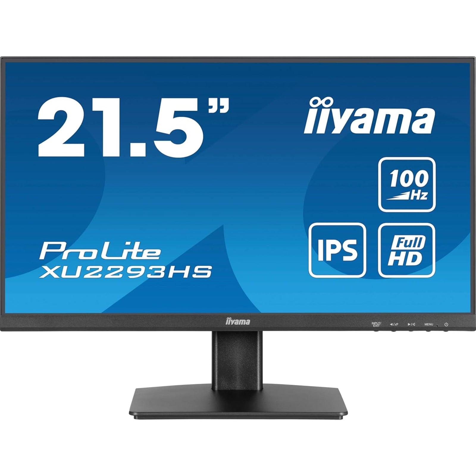 iiyama PROLITE XU2293HS-B6 22 inch IPS Monitor, Full HD, 1ms, HDMI, DisplayPort, Freesync, 100Hz, Speakers, Black, Internal PSU, VESA