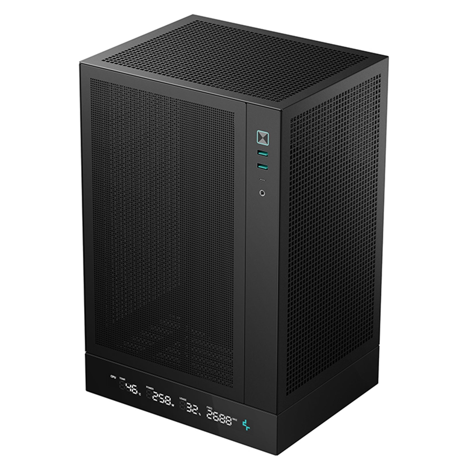 Deepcool CH170 Digital Mini-ITX Case - High Airflow, Tempered Glass Side Panel, Supports Water Cooling, Ultra-Quiet Operation, Compact Design for Efficient Space Management