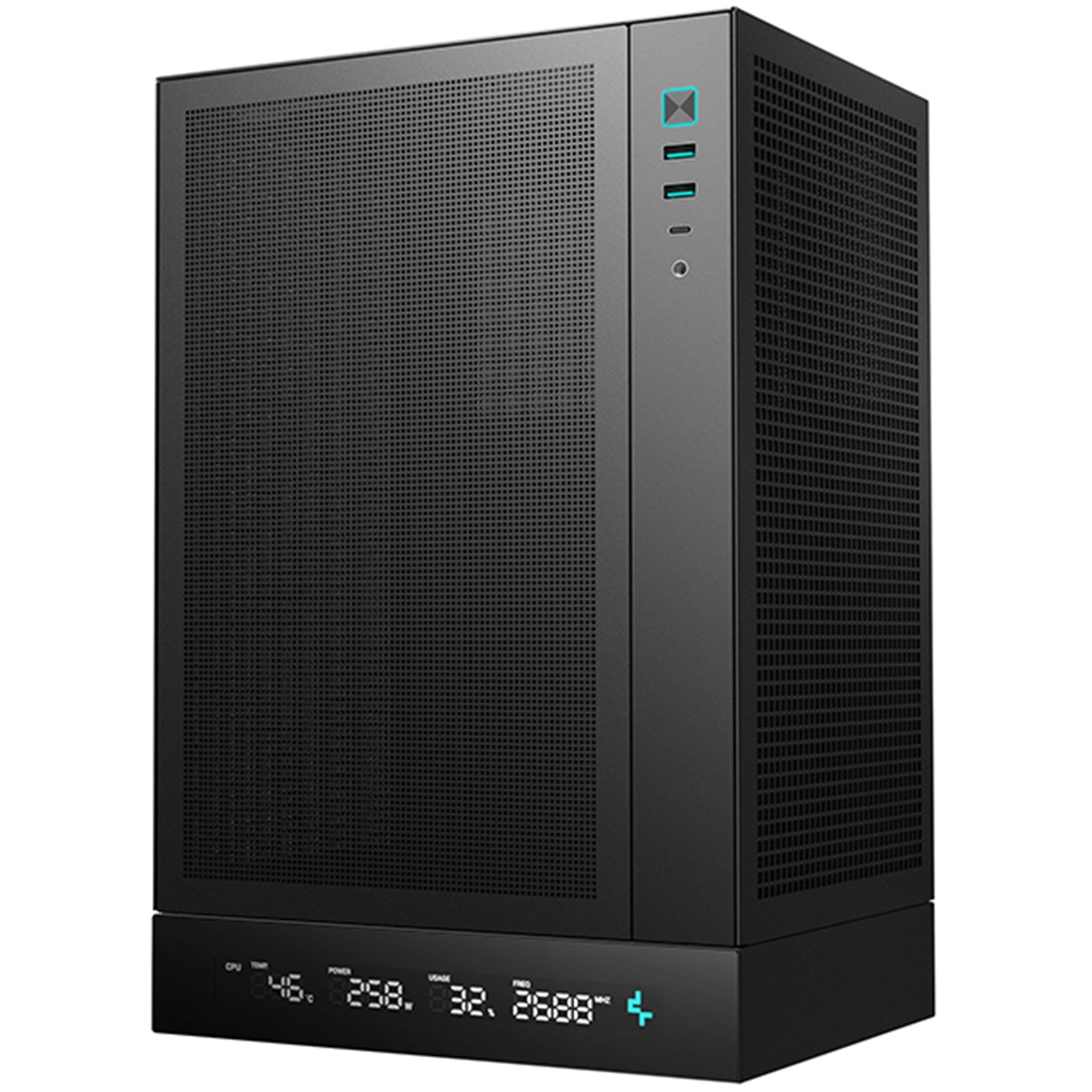 Deepcool CH170 Digital Mini-ITX Case - High Airflow, Tempered Glass Side Panel, Supports Water Cooling, Ultra-Quiet Operation, Compact Design for Efficient Space Management