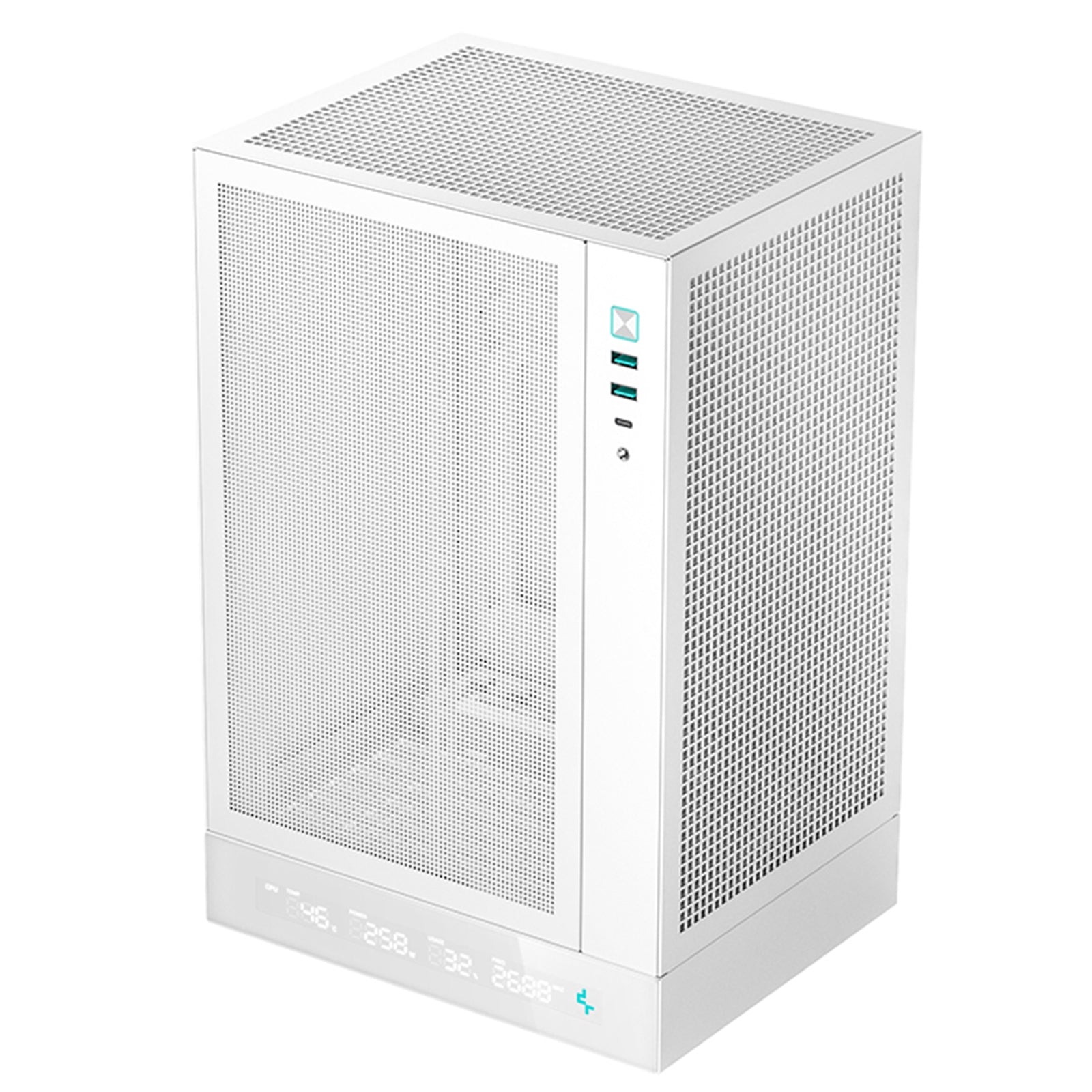 Deepcool CH170 Digital White Mini-ITX Case - High Airflow, Tempered Glass Side Panel, Supports Water Cooling, Ultra-Quiet Operation, Compact Design for Efficient Space Management