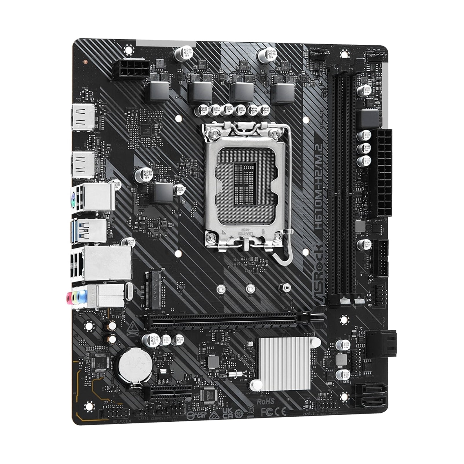 Asrock H610M-H2/M.2, Intel H610, 1700, Micro ATX, 2 DDR4, 2 HDMI, GB LAN, PCIe4, 1x M.2