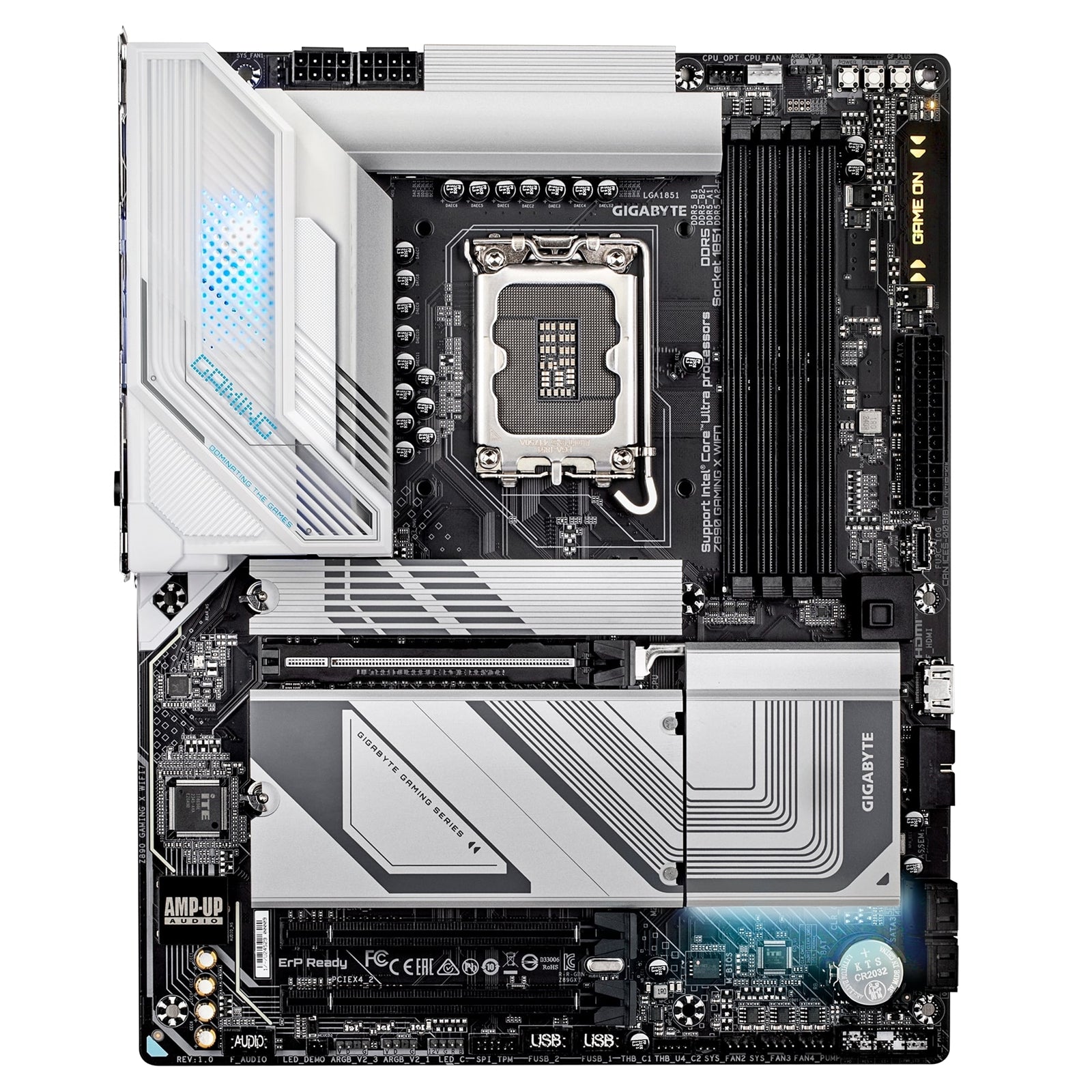 Gigabyte Z890 GAMING X WIFI7 Intel 1851 Socket Motherboard, ATX, 4x DDR5 Slots, 4x M.2 Sockets, 2x USB-C Port, Fitted I/O Shield, 2.5GbE LAN, Wi-Fi 7, 1x DisplayPort / 1x HDMI / 1x USB-C (USB4)