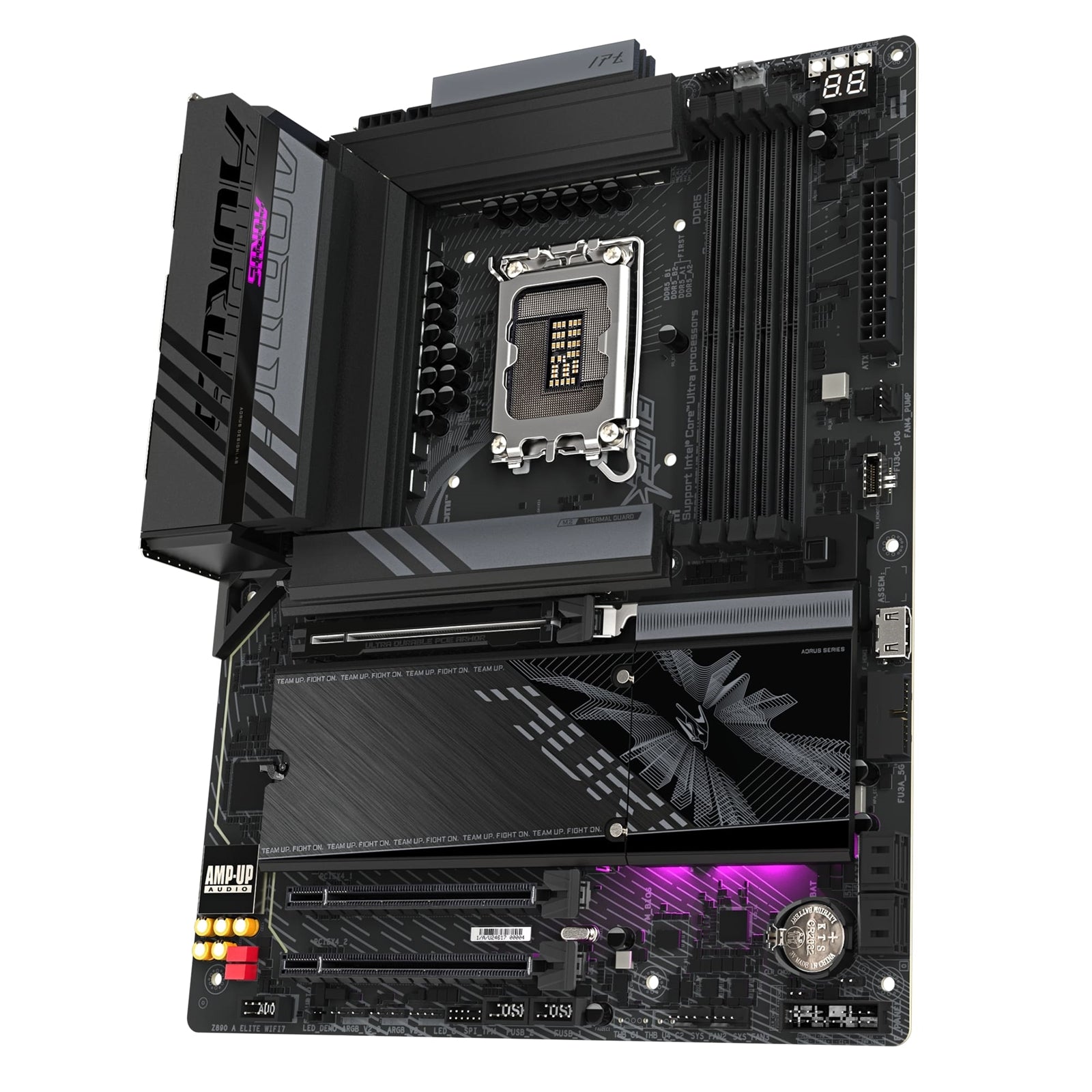 Gigabyte Z890 AORUS ELITE WIFI7 Intel 1851 Socket Motherboard, ATX, 4x DDR5 Slots, 4x M.2 Sockets, 2x USB-C Port, Fitted I/O Shield, 2.5GbE LAN, Wi-Fi 7, 1x DisplayPort / 1x HDMI / 1x USB-C (USB4)