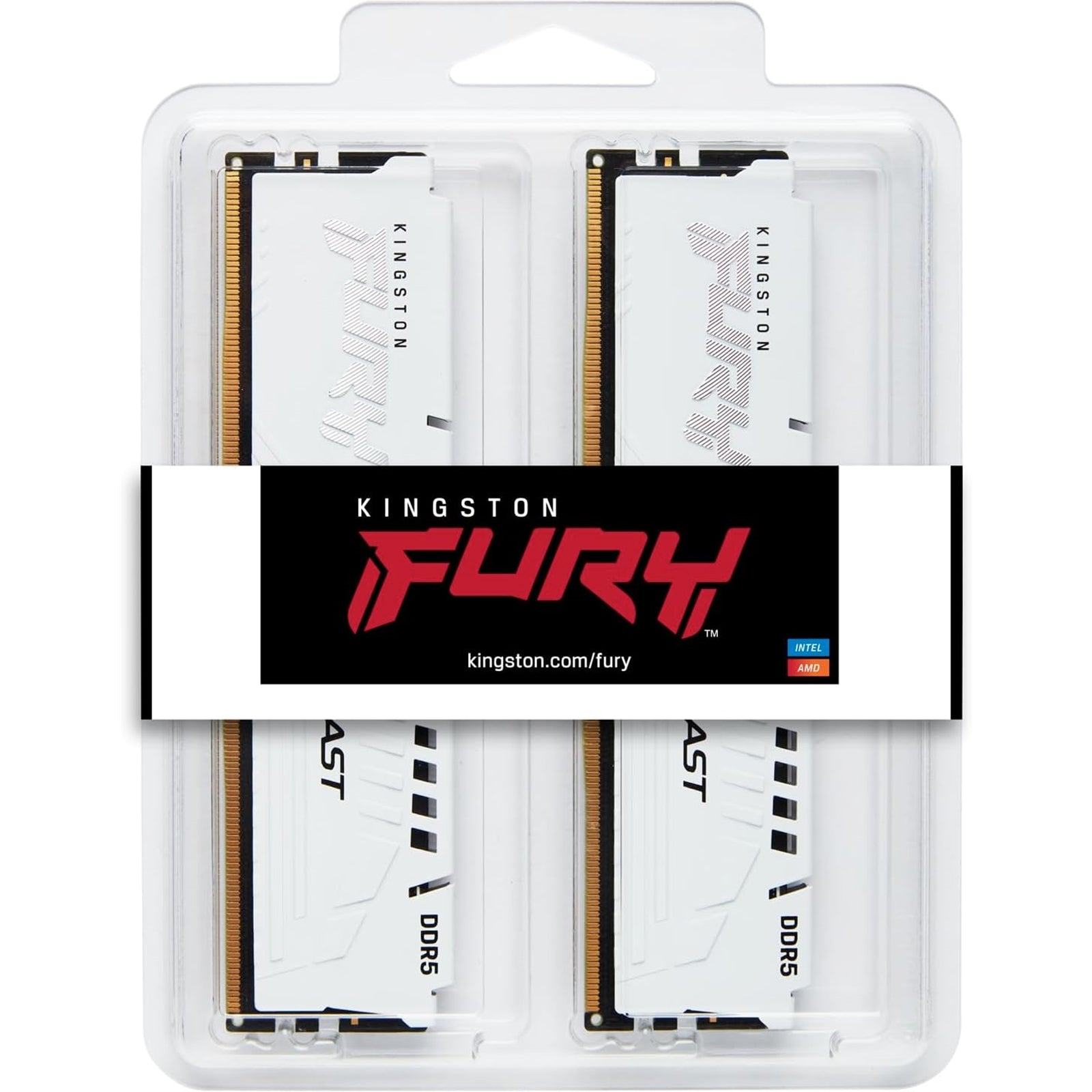 Kingston FURY Beast RGB KF564C32BWEK2-64 64GB (32GB x2) DDR5 6400MT/s White System Memory