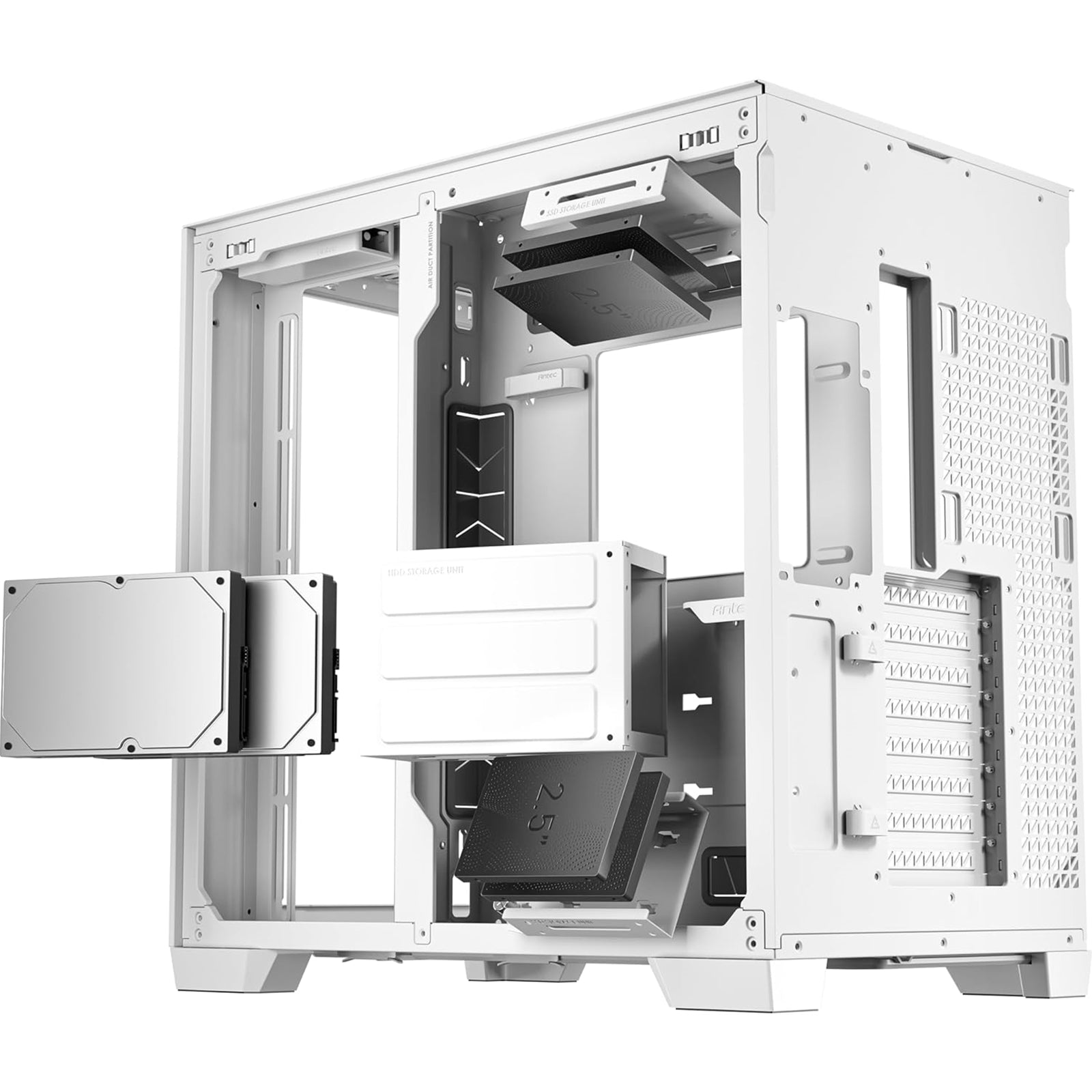 Antec Constellation C8 Aluminum White - Premium Full-View PC Case with Vertical Cooling, Dual Chamber Design, and Extensive Radiator Support