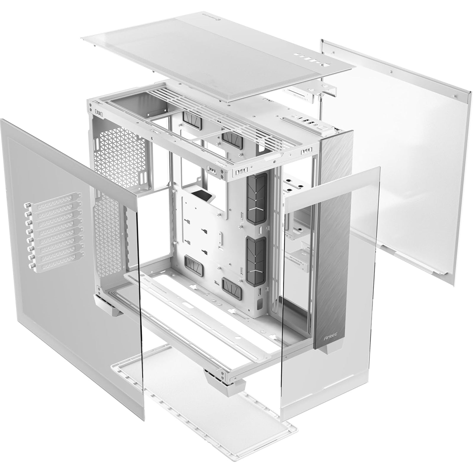 Antec Constellation C8 Aluminum White - Premium Full-View PC Case with Vertical Cooling, Dual Chamber Design, and Extensive Radiator Support